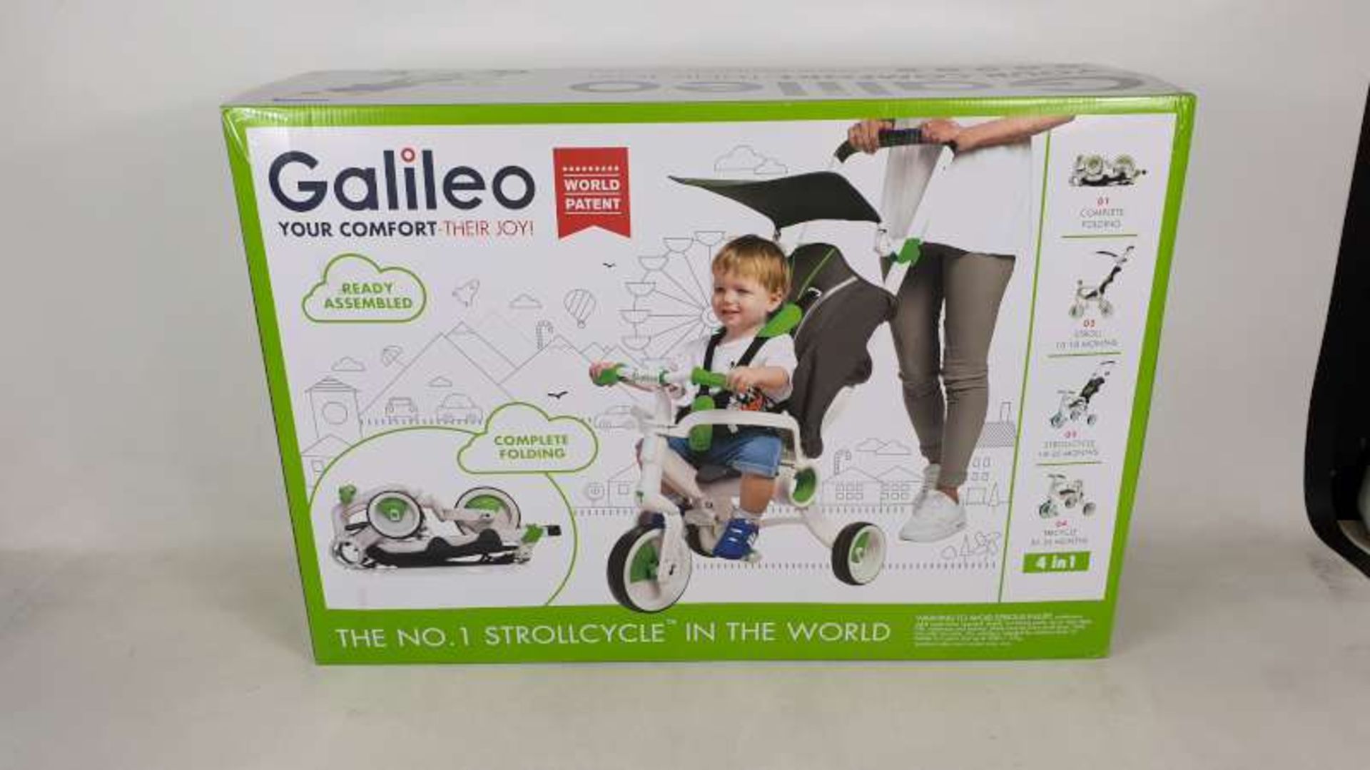 BRAND NEW BOXED GALILEO 4 IN 1 FOLDABLE STROLLCYCLE