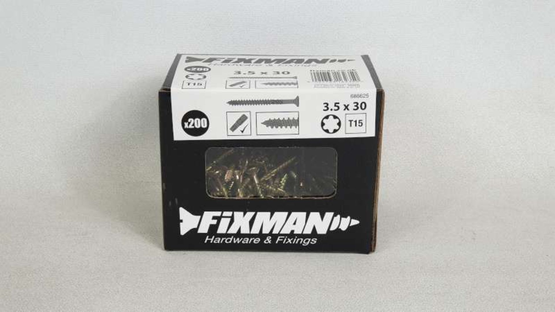 25 X PACKS OF 200 FIXMAN GOLDSTAR ADVANCED SCREWS SIZE 3.5 X 30MM IN 1 BOX