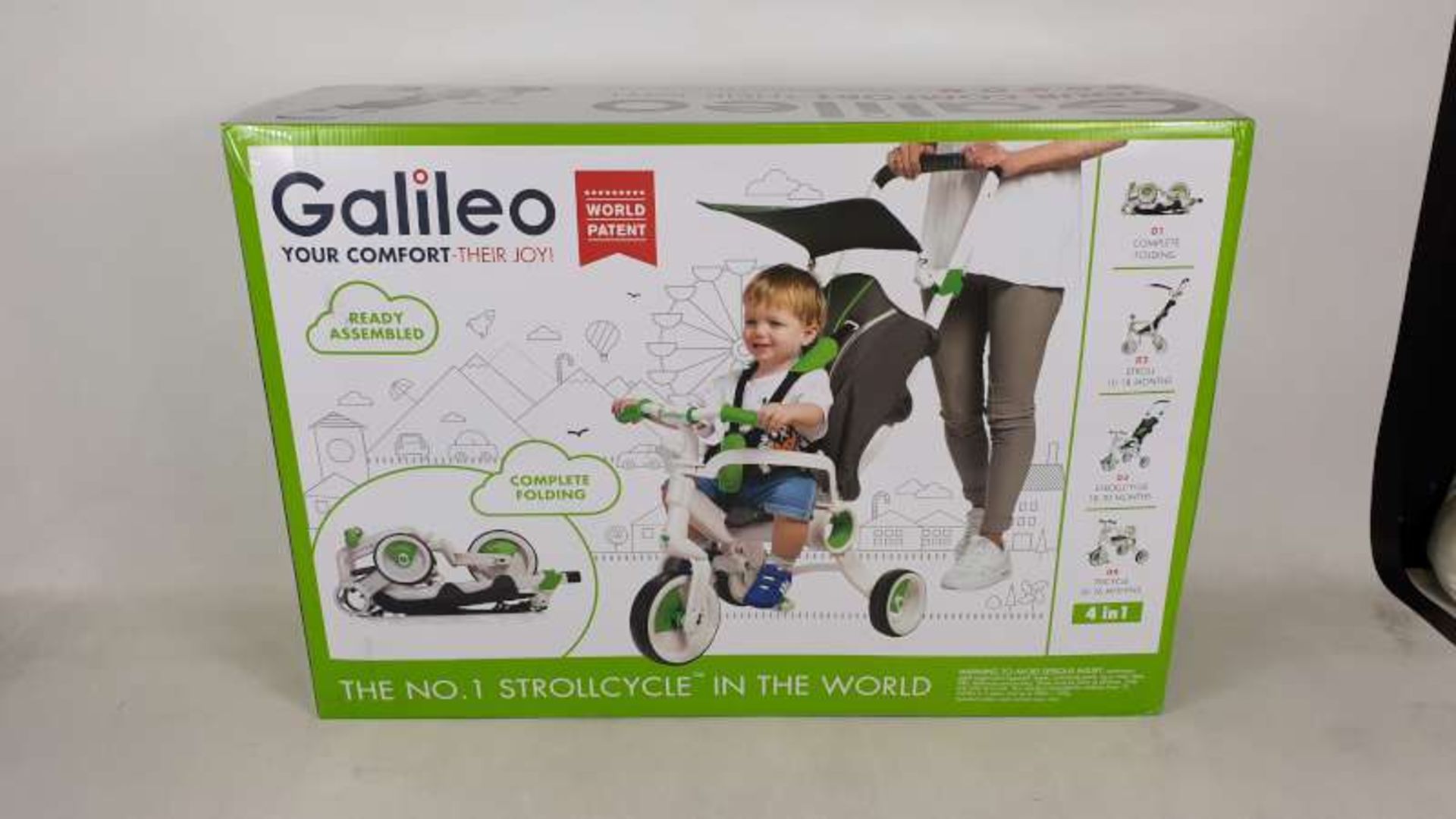 BRAND NEW BOXED GALILEO 4 IN 1 FOLDABLE STROLLCYCLE