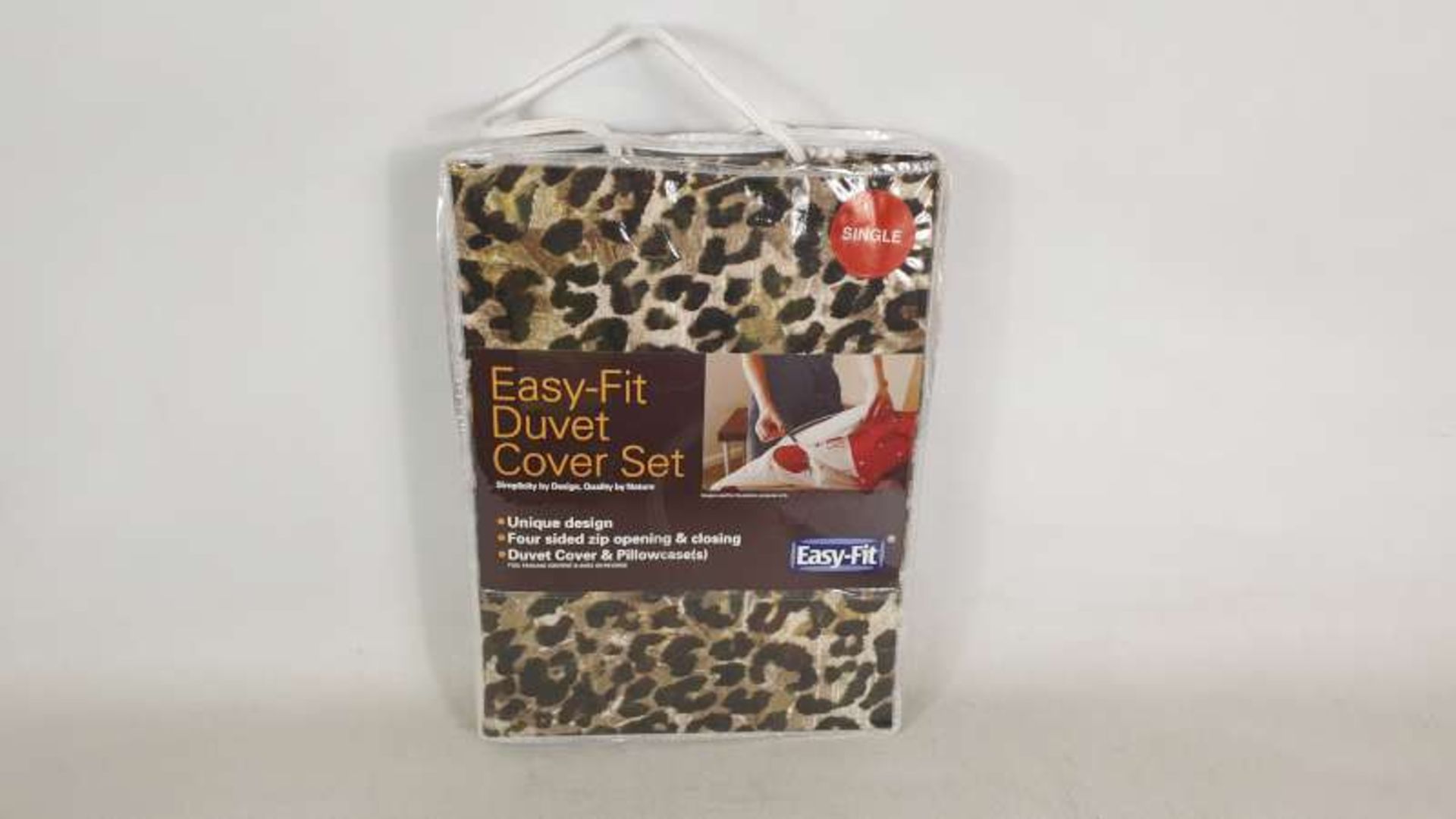 6 X BRAND NEW SINGLE EASY FIT DUVET COVER SETS WITH LEOPARD PRINT DETAIL
