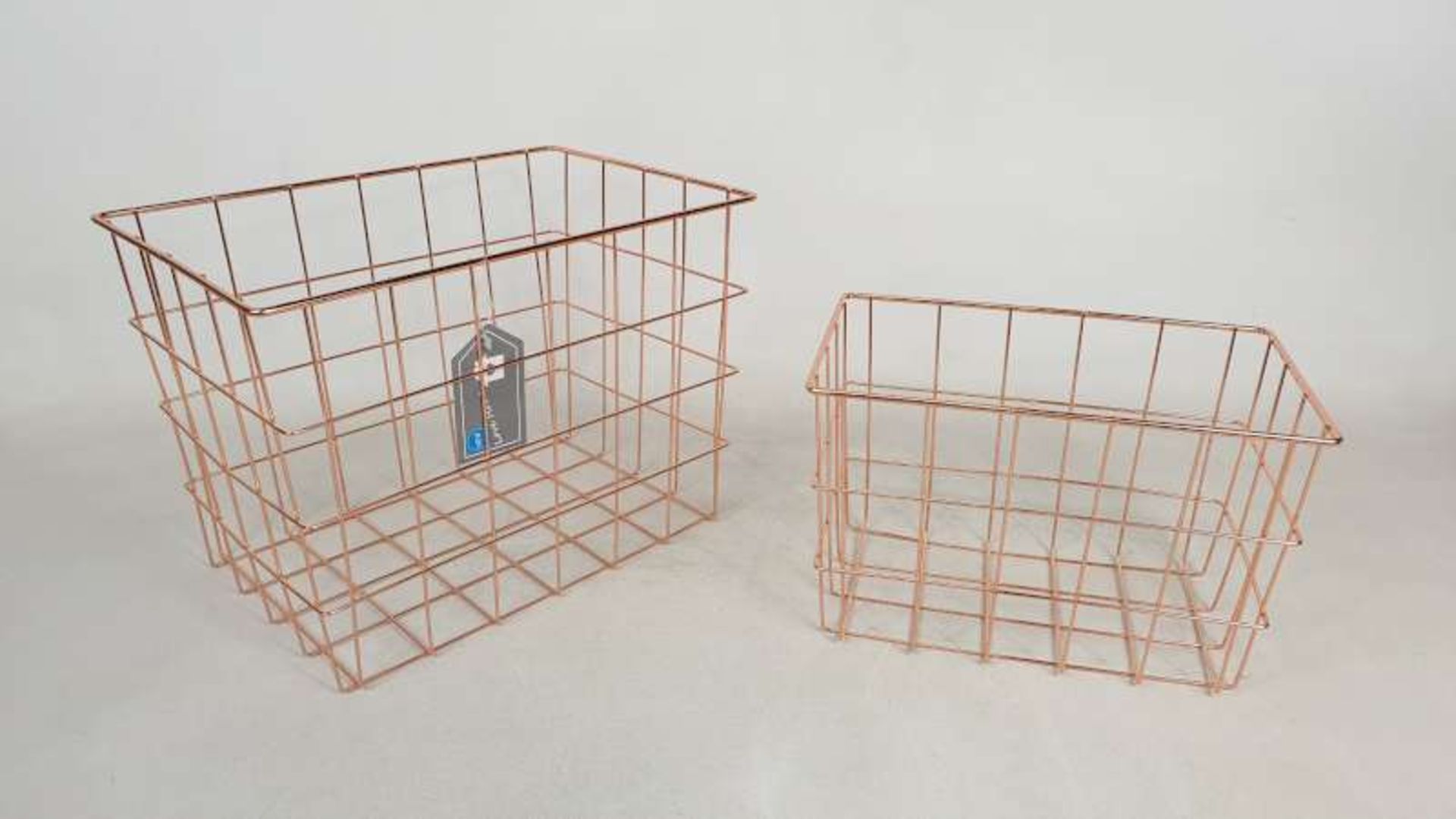 20 X BRAND NEW BOXED SETS OF 2 METAL COPPER BASKETS IN 5 BOXES RRP £14.99 EACH