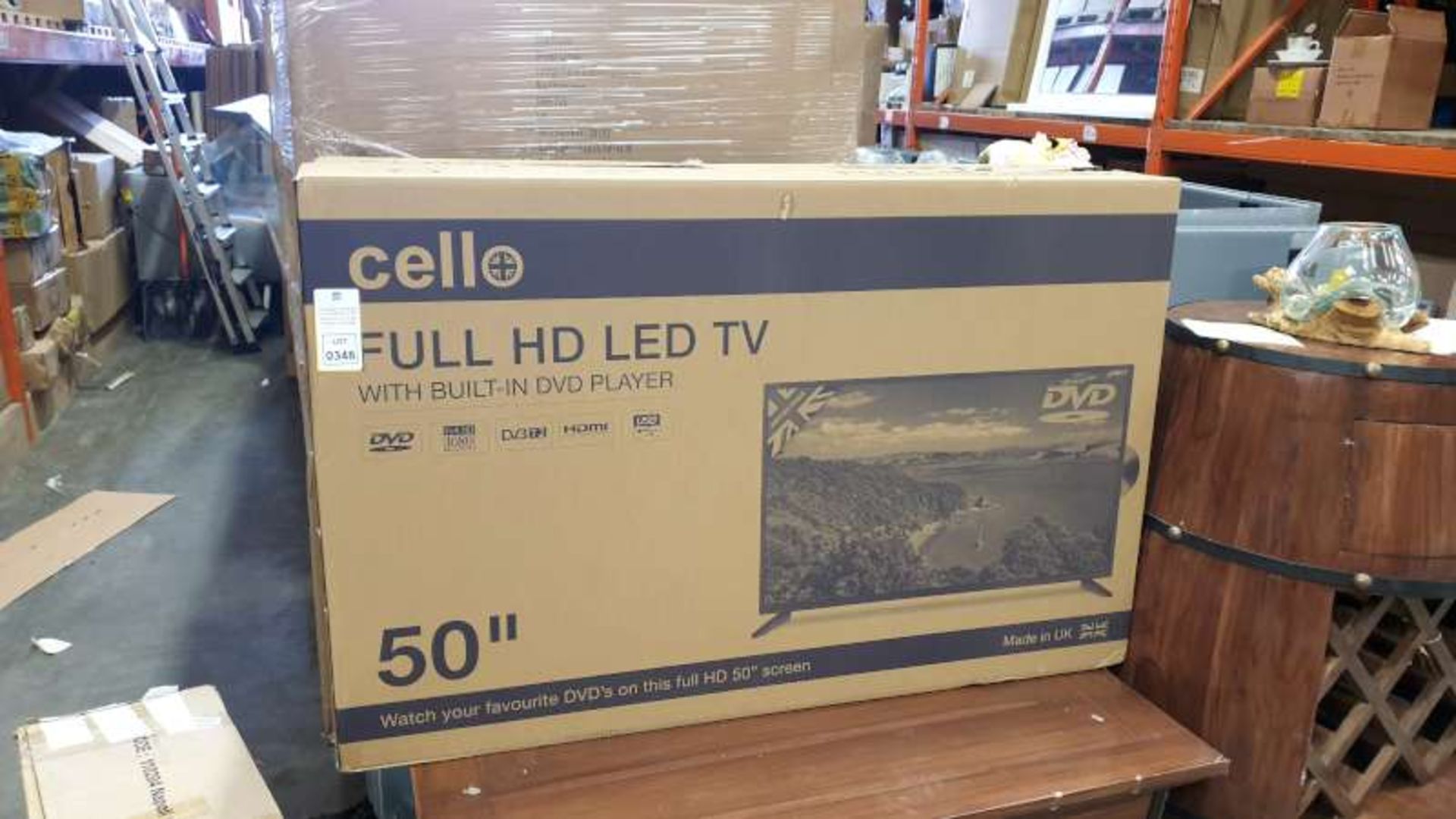 50" CELLO FULL HD LED TELEVISION WITH BUILT IN DVD PLAYER ( BOXED )