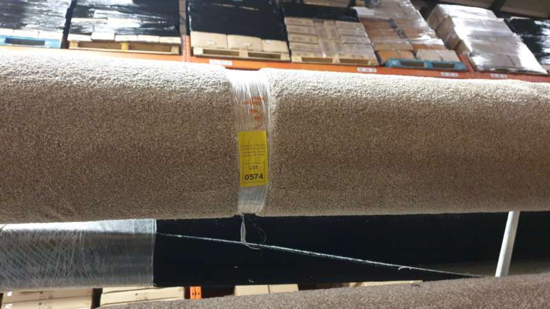 ROLL OF BROWN COLOURED CARPET APPROXIMATE SIZE 11' 9" X 13'