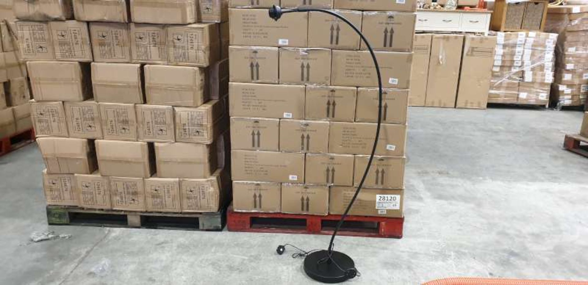 10 X BRAND NEW BOXED ARCHER BOW SHAPED CHROME FLOOR LAMPS