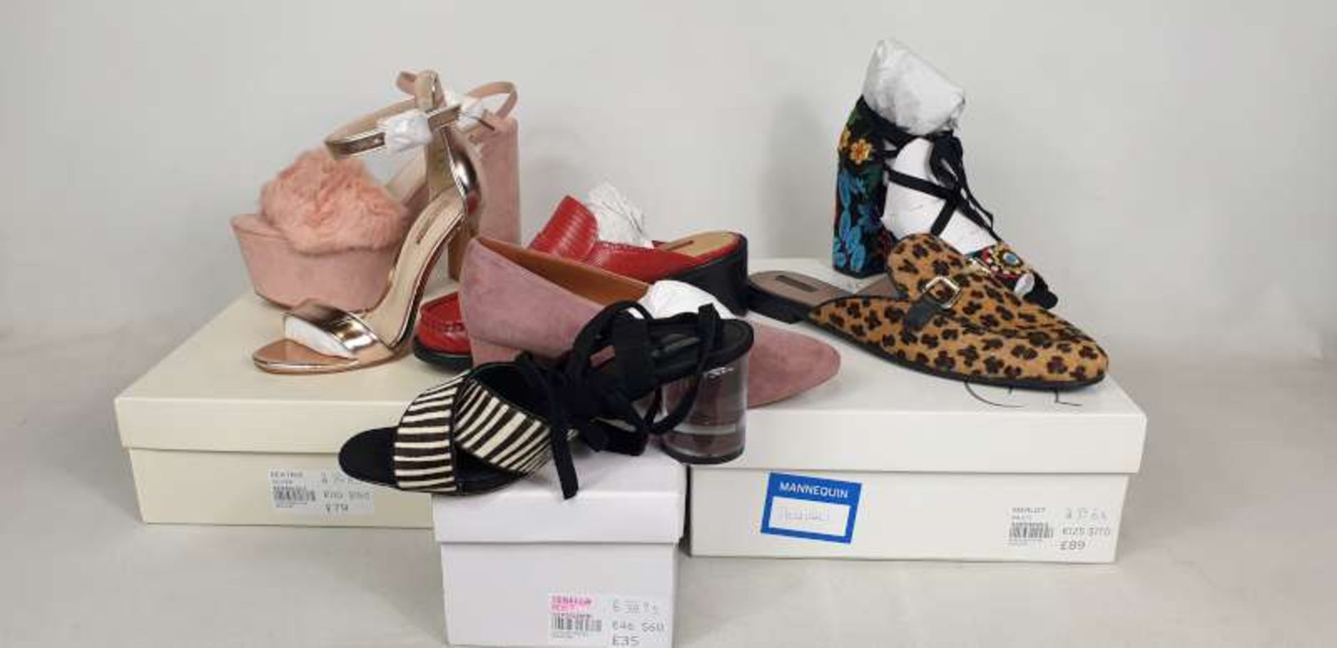 10 X BOXED TOP SHOP SHOES IN VARIOUS STYLES AND SIZES