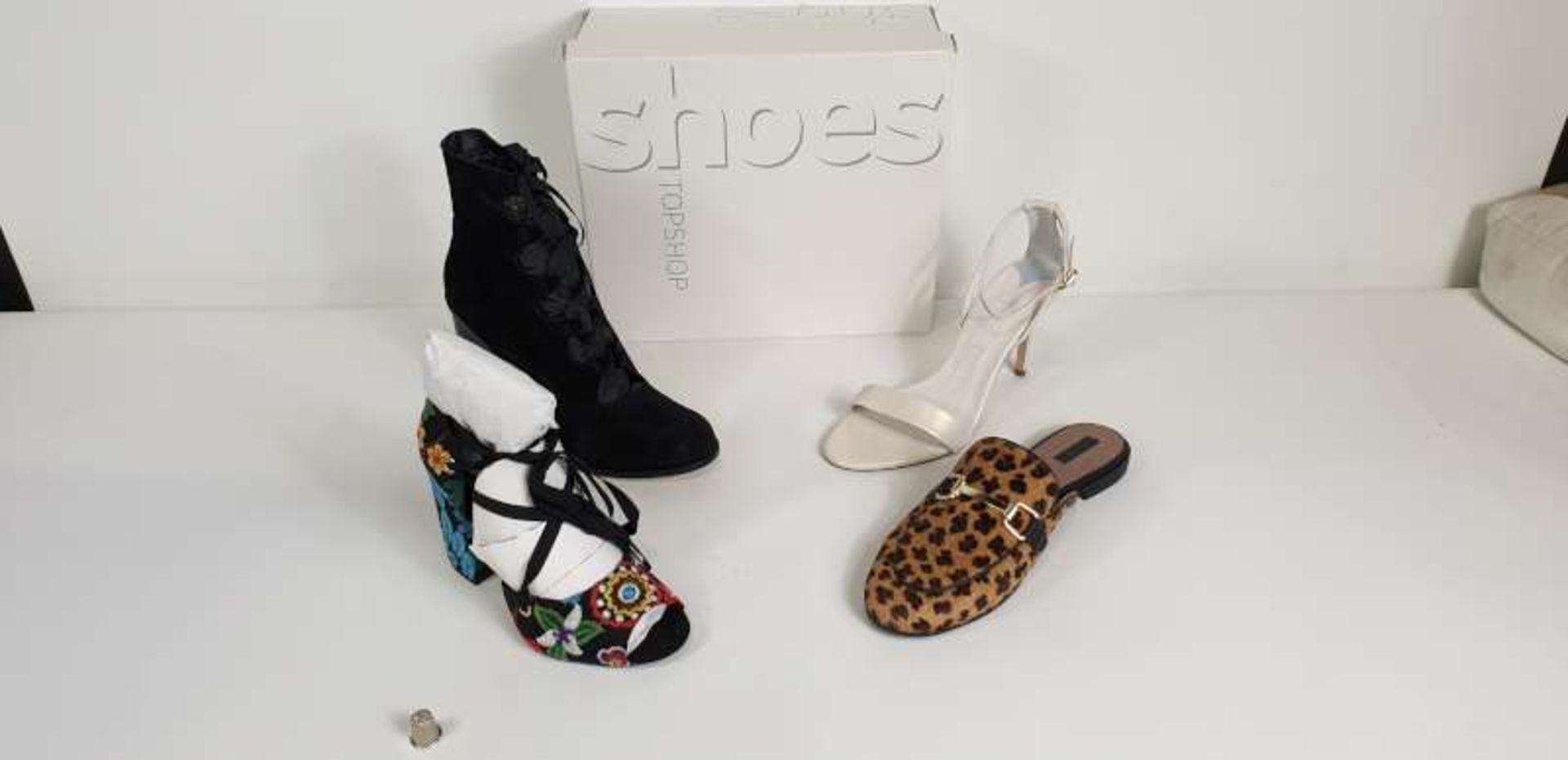 10 X BRAND NEW BOXED LADIES TOP SHOP SHOES IN VARIOUS STYLES AND SIZES TOTAL RRP £400 - £500