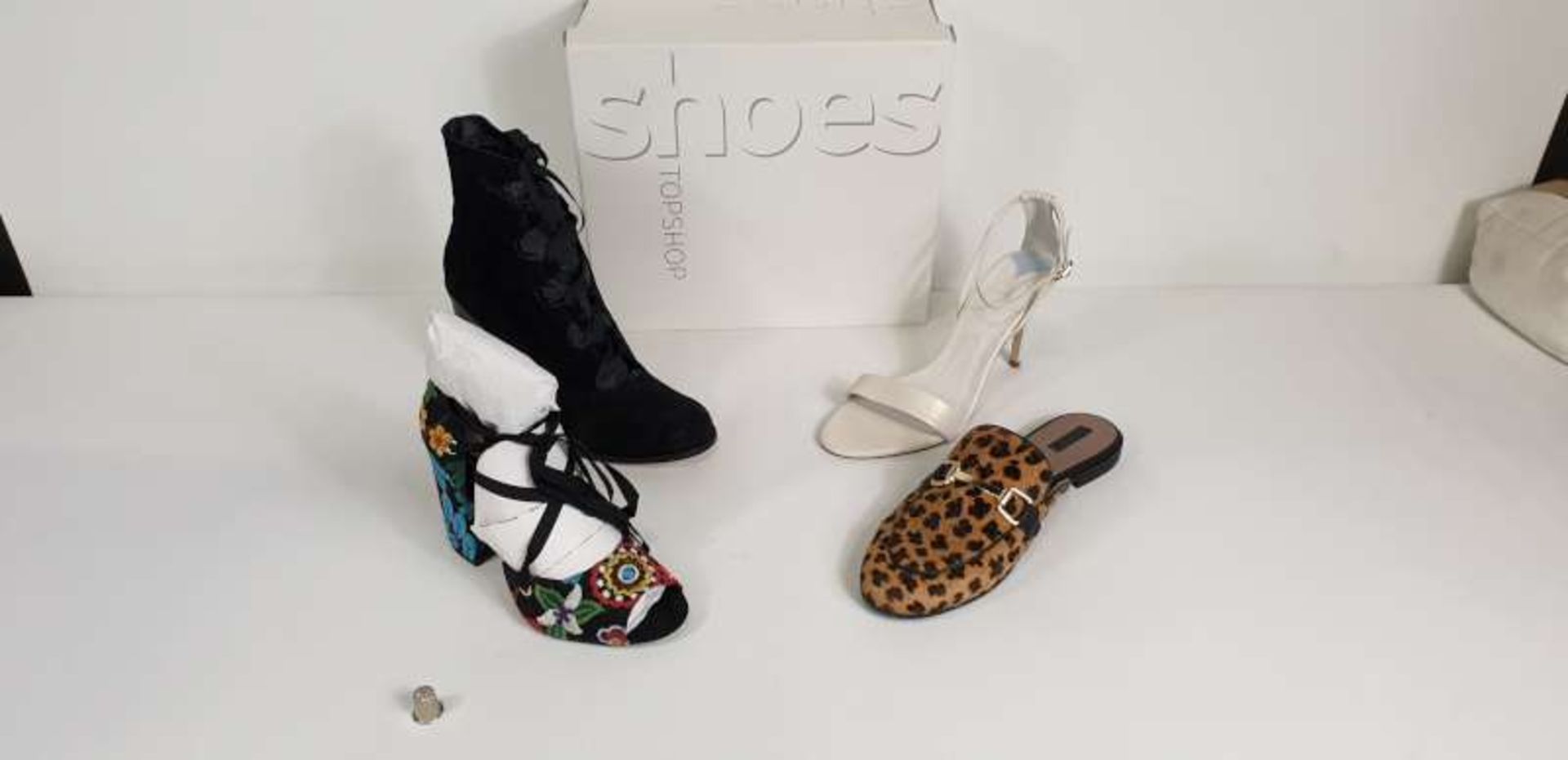 10 X BRAND NEW BOXED LADIES TOP SHOP SHOES IN VARIOUS STYLES AND SIZES TOTAL RRP £400 - £500
