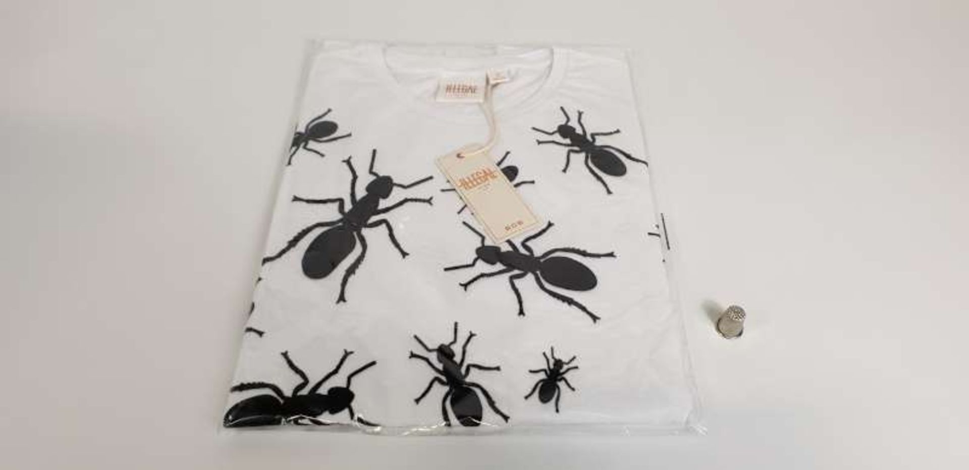 10 X BRAND NEW ILLEGAL CLUB PARIS T SHIRTS WITH ANT PRINT DETAIL IN VARIOUS SIZES