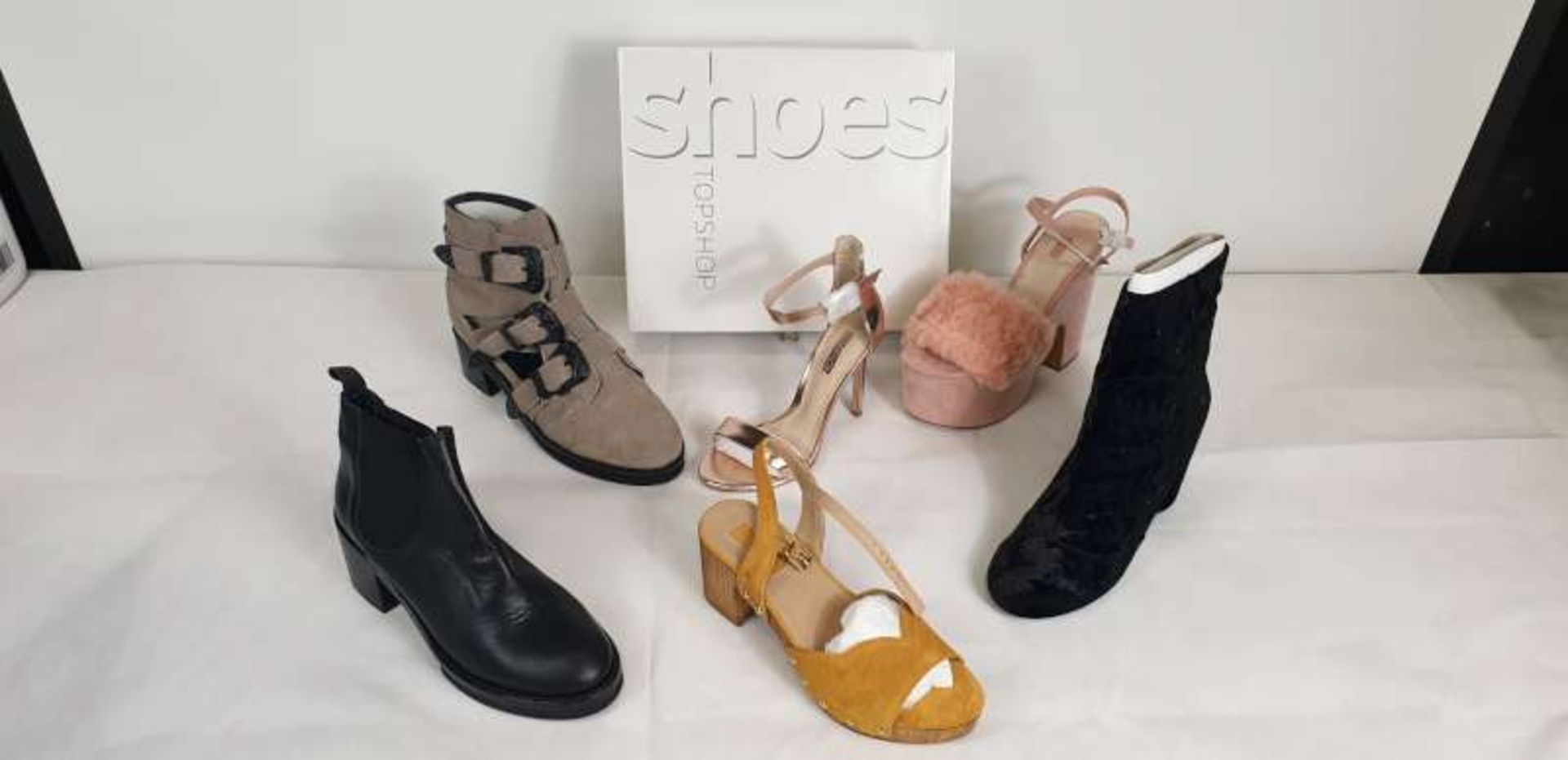 10 X BRAND NEW LADIES TOPSHOP SHOES IN VARIOUS STYLES AND SIZES, TOTAL RRP £350 - £400