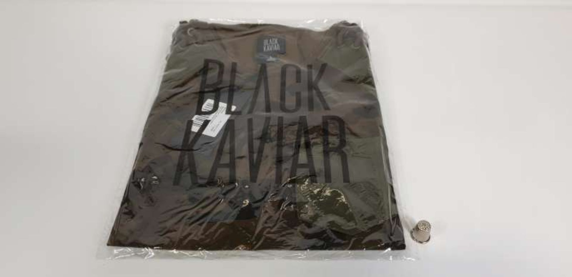 10 X BRAND NEW BLACK KAVIAR CAMO T SHIRTS WITH CONTRAST PANELS AND LACING IN VARIOUS SIZES