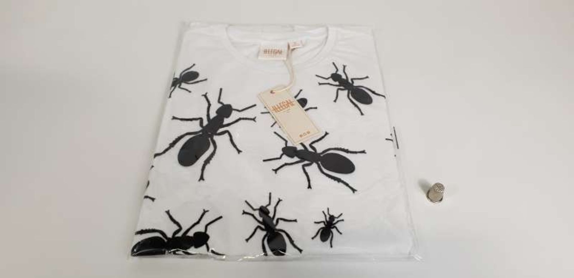 10 X BRAND NEW ILLEGAL CLUB PARIS T SHIRTS WITH ANT PRINT DETAIL IN VARIOUS SIZES