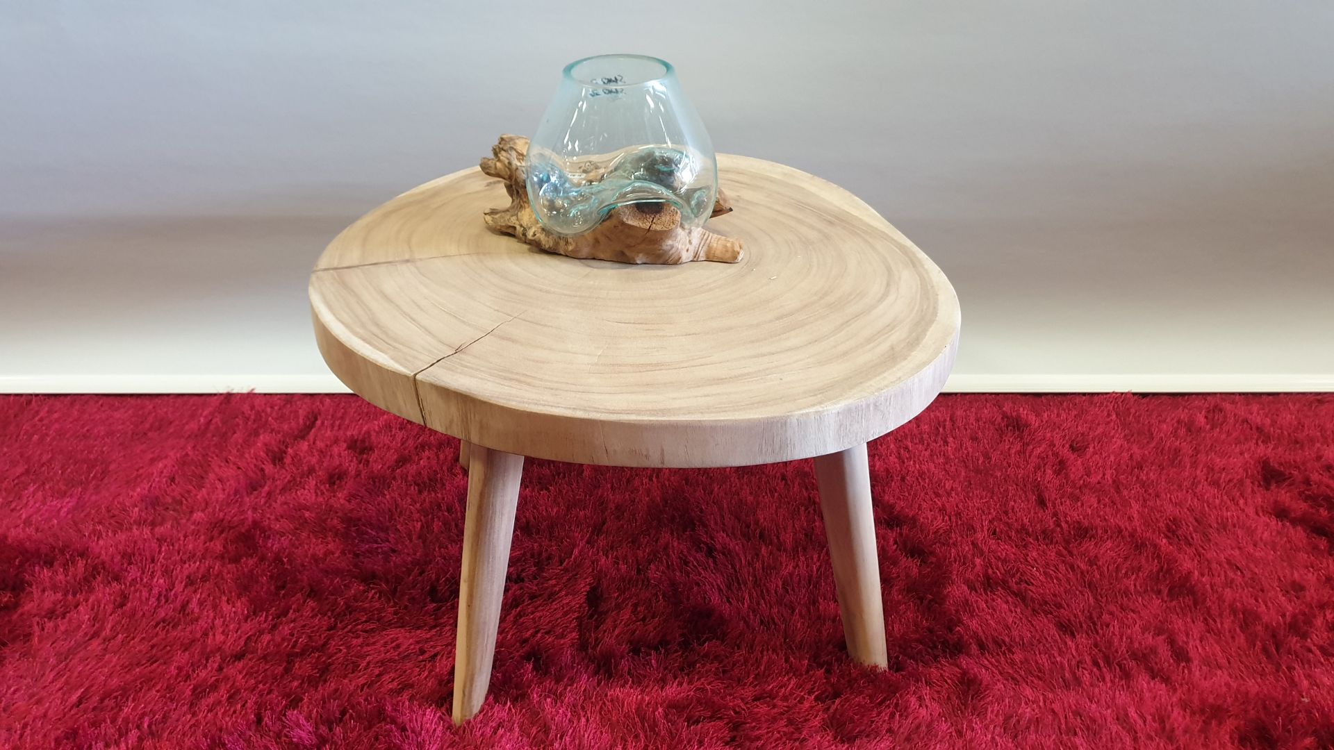 BRAND NEW SOLID WOODEN ROUND COFFEE TABLE 650D X 410H MM RRP £349