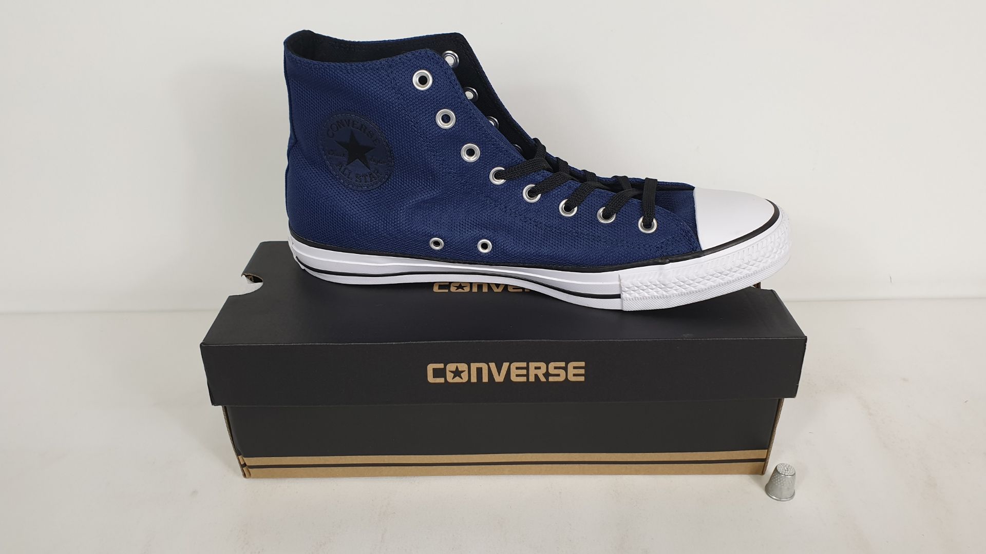 6 X PAIRS OF CONVERSE TRAINERS CTAS HI MIDNIGHT NAVY / BLACK AND WHITE SIZE 10 - BRAND NEW AND