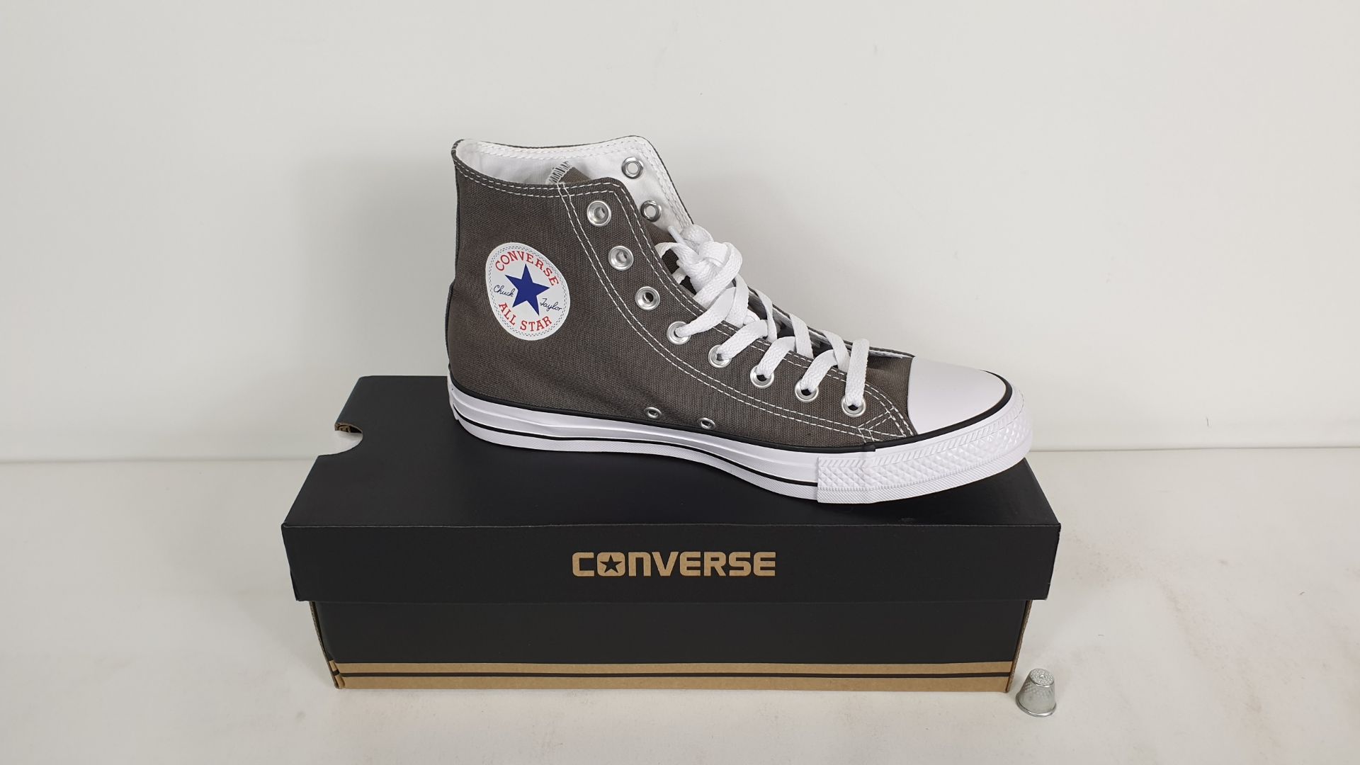 4 X PAIRS OF CONVERSE TRAINERS CT A/S SEASNL HI CHARCOAL / WHITE SIZE 11 - BRAND NEW AND BOXED