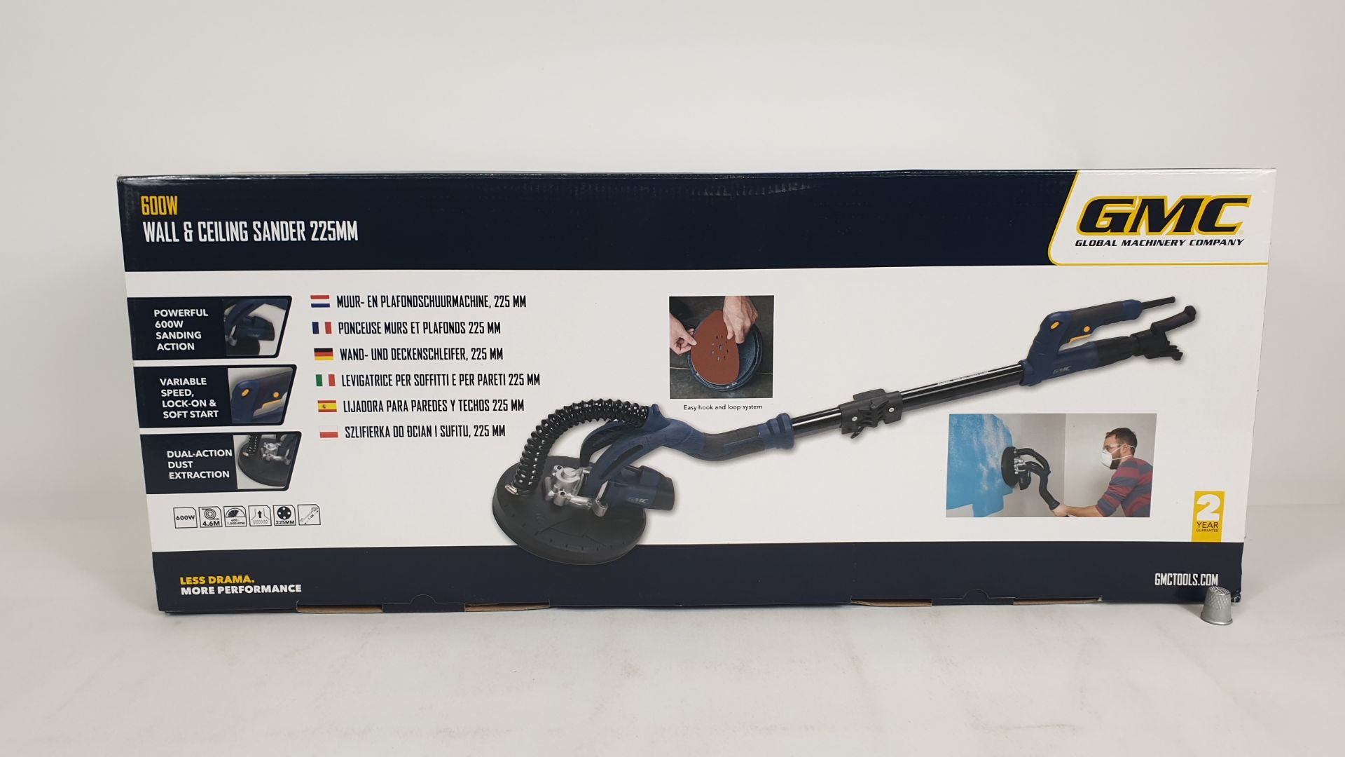 GMC 600W WALL & CEILING SANDER 225M (PRODUCT CODE 264803) - (WITH 2 YEAR MANUFACTURERS GUARANTEE)