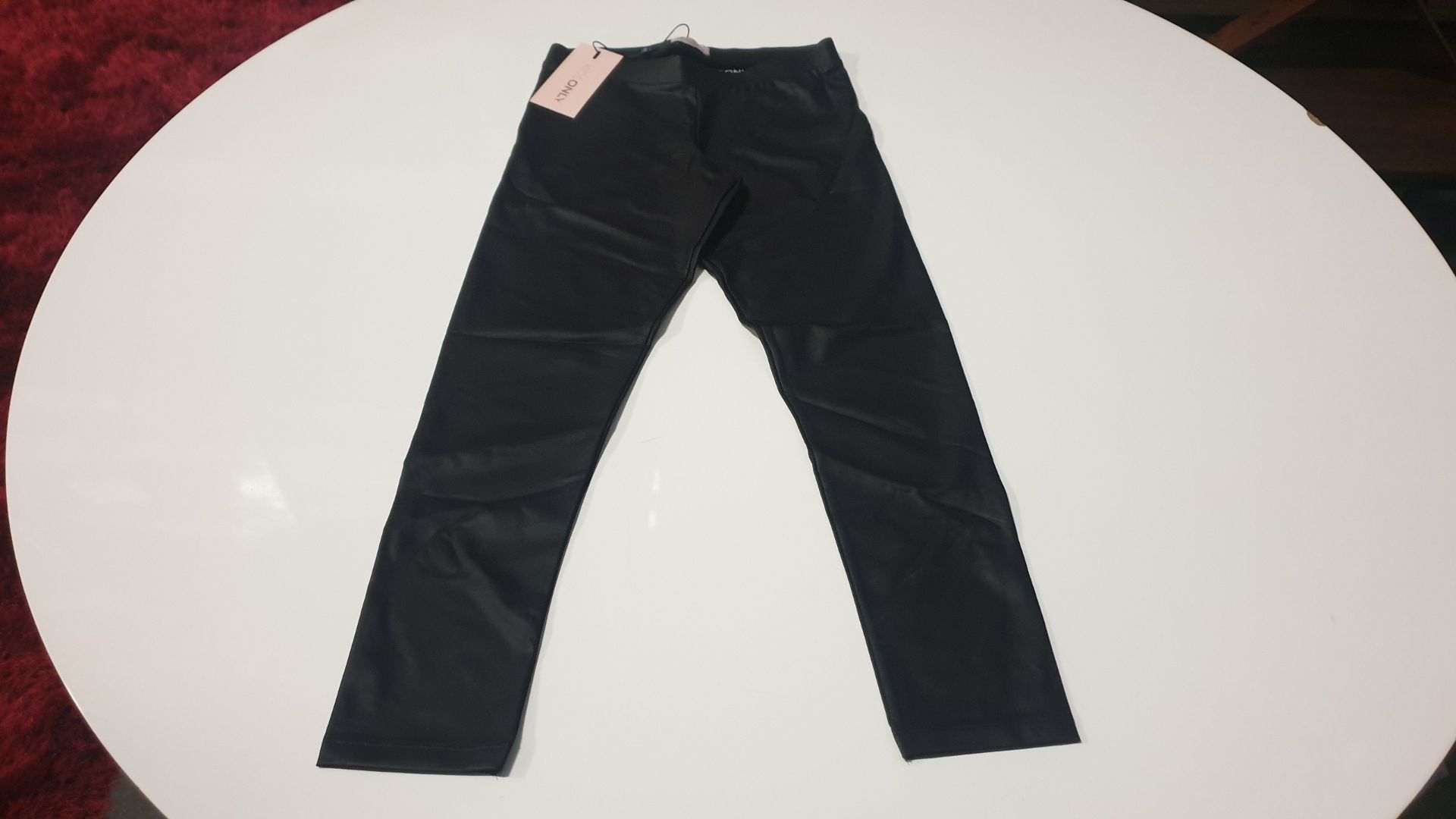 10 X BRAND NEW KIDS ONLY LEATHER LEGGINGS BLACK SIZE 8 - 9 YEARS