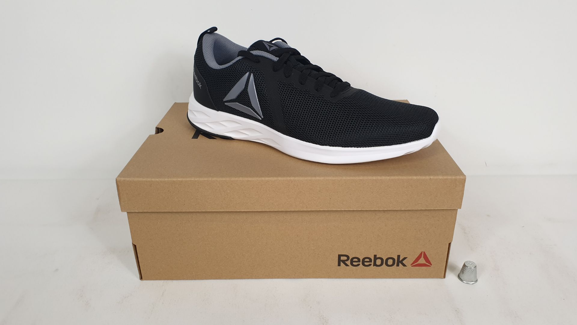 6 X PAIRS OF REEBOK TRAINERS ASTRO RIDE ESSENTIAL BLACK/ WHITE SIZE 11 - BRAND NEW AND BOXED