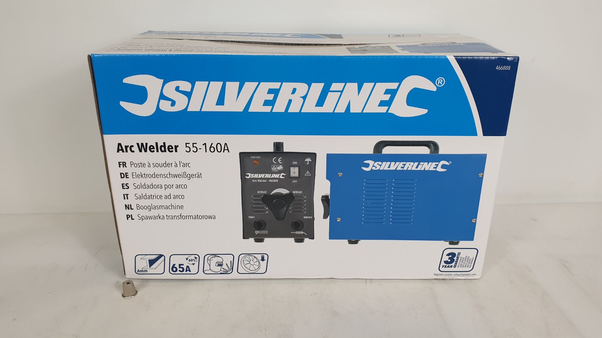 BRAND NEW BOXED SILVERLINE ARC WELDING SET 55 - 160A (PRODUCT CODE 466888) COMPRISING ARC WELDER,