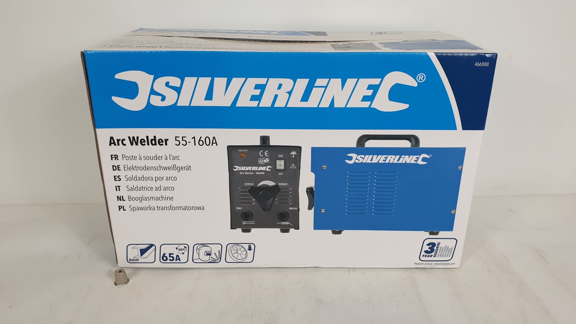 BRAND NEW BOXED SILVERLINE ARC WELDING SET 55 - 160A (PRODUCT CODE 466888) COMPRISING ARC WELDER,