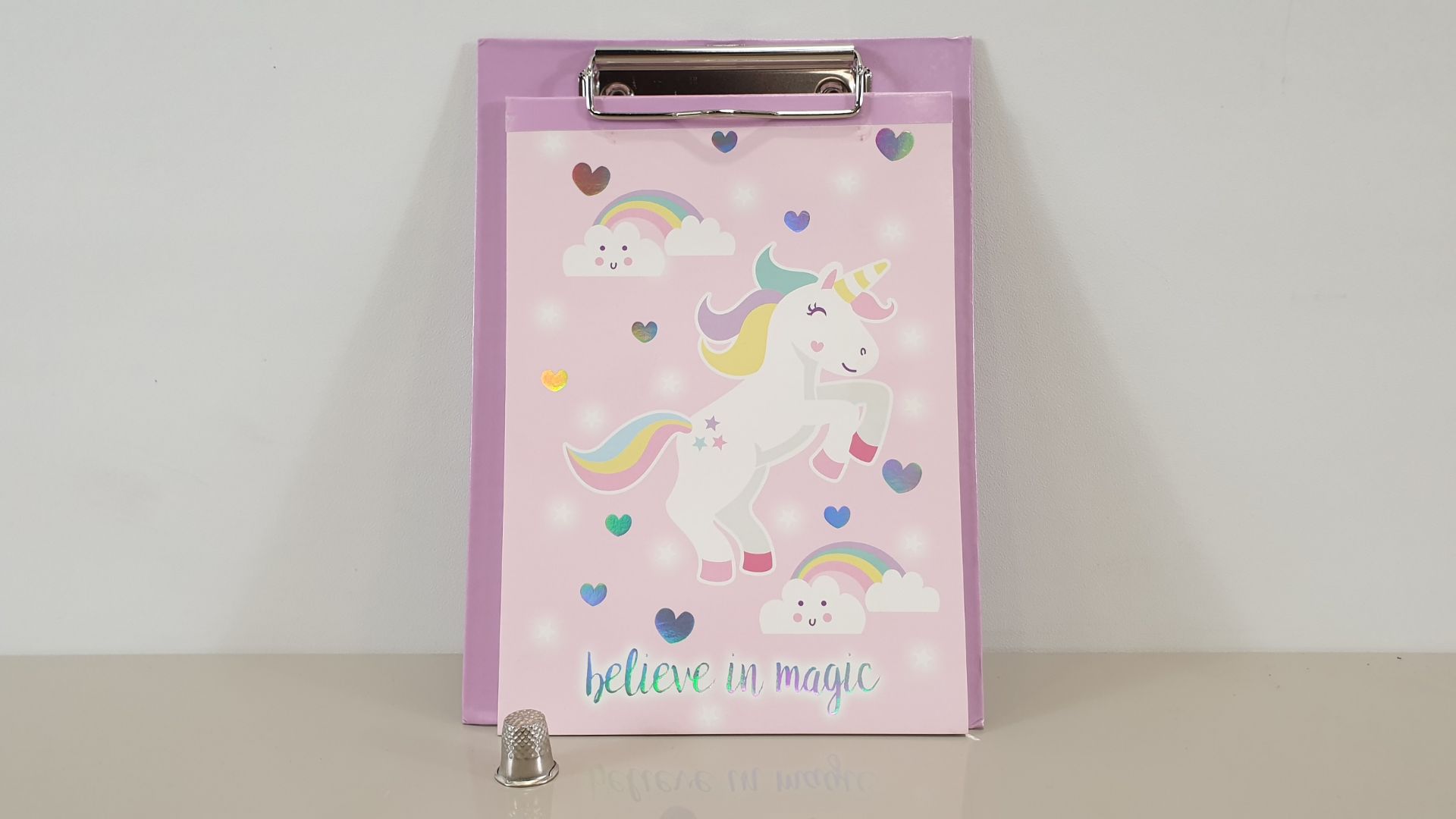 72 X 'BELIEVE IN MAGIC' UNICORN MINI CLIPBOARD & NOTEPAD - IN 6 BOXES