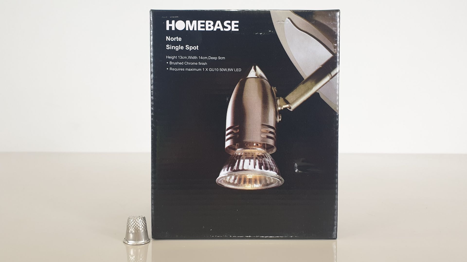 (LOT FOR THURSDAY 28TH MAY AUCTION) 96 X BRAND NEW HOMEBASE SINGLE SPOT LIGHTS HEIGHT 13CM, WIDTH