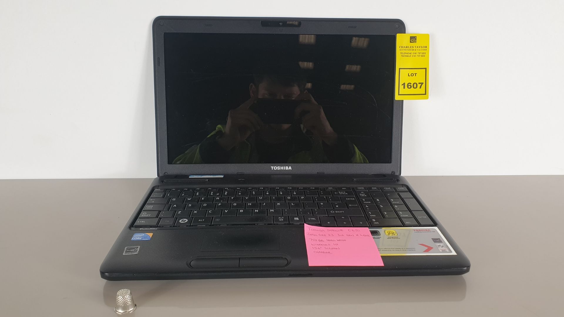 (LOT FOR THURSDAY 28TH MAY AUCTION) TOSHIBA SATELLITE C650 LAPTOP - INTEL CORE I3 3RD GEN 2.4