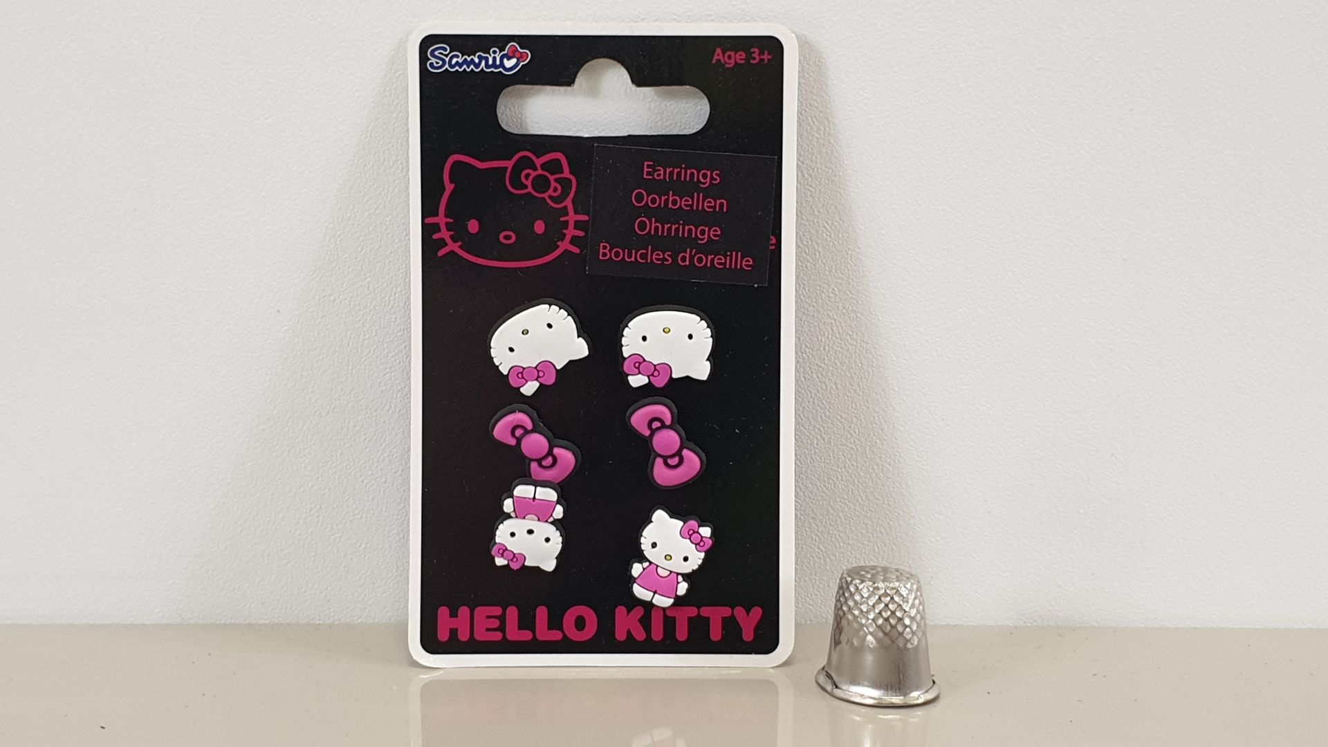 240 X HELLO KITTY PACKS OF 3 PAIR EARRINGS (CATS / BOWS) IN 10 CARTONS