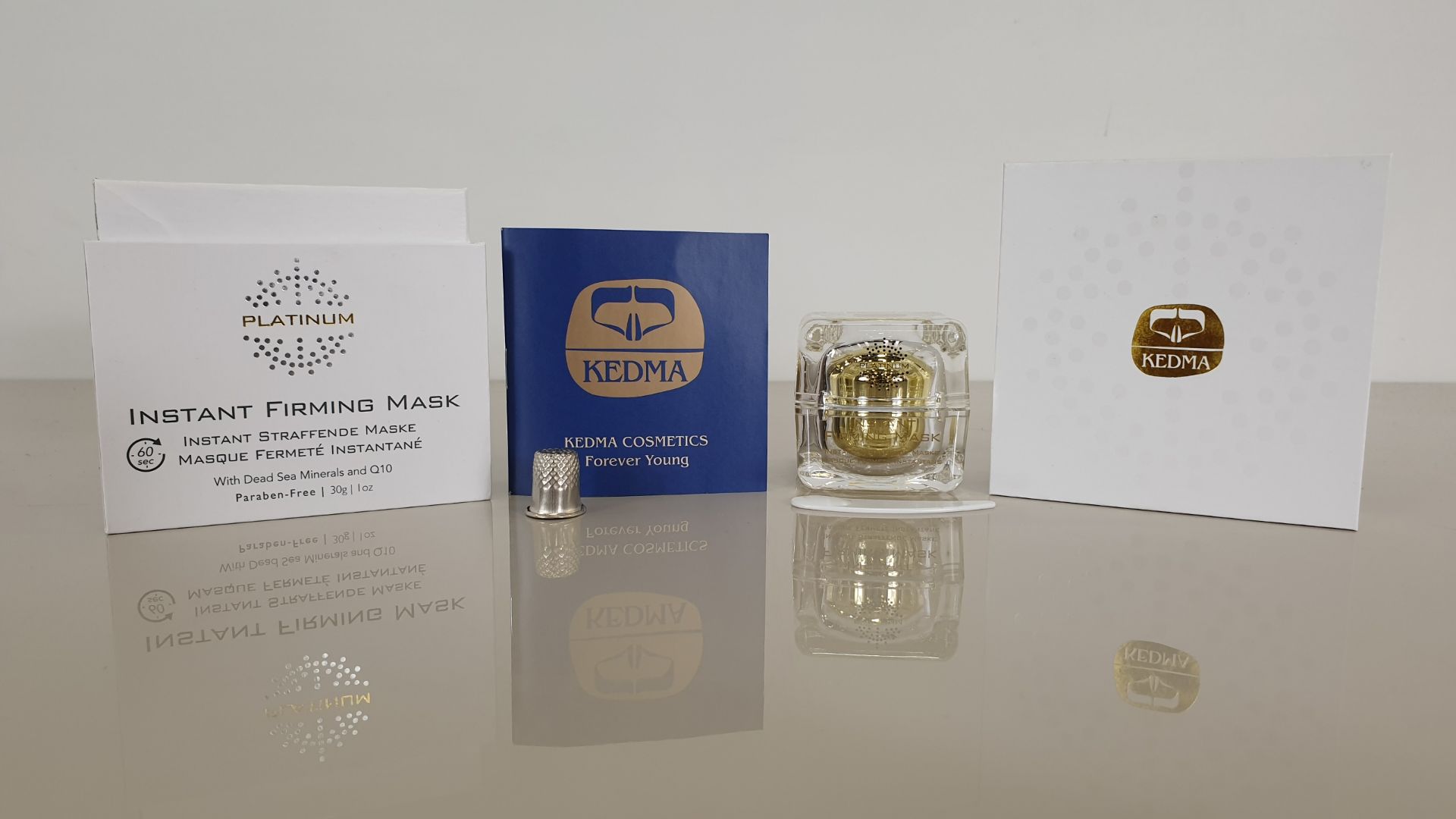(LOT FOR THURSDAY 28TH MAY AUCTION) 5 X BRAND NEW KEDMA PLATINUM INSTANT FIRMING MASK WITH DEAD