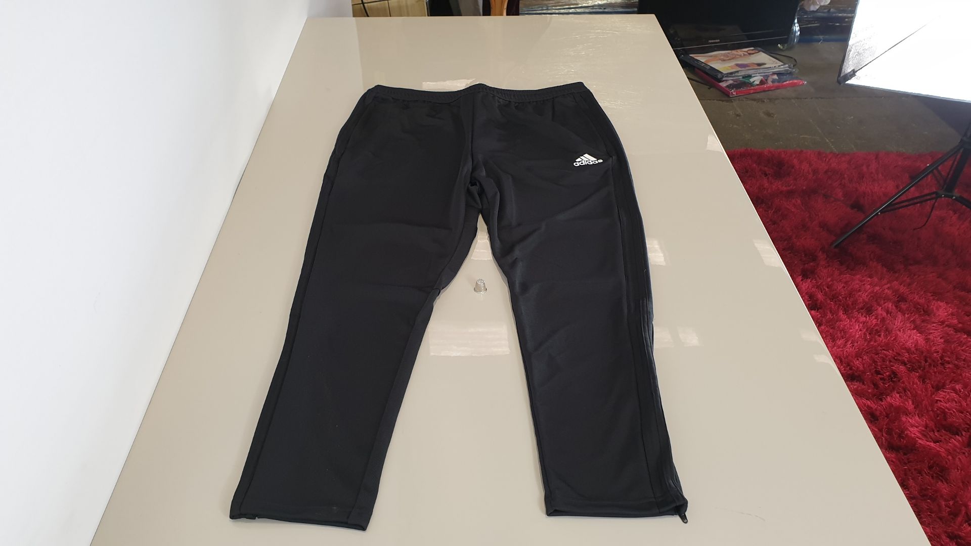 (LOT FOR THURSDAY 28TH MAY AUCTION) 15 X BRAND NEW ADIDAS BLACK / WHITE TRACK / JOGGING PANTS - CODE