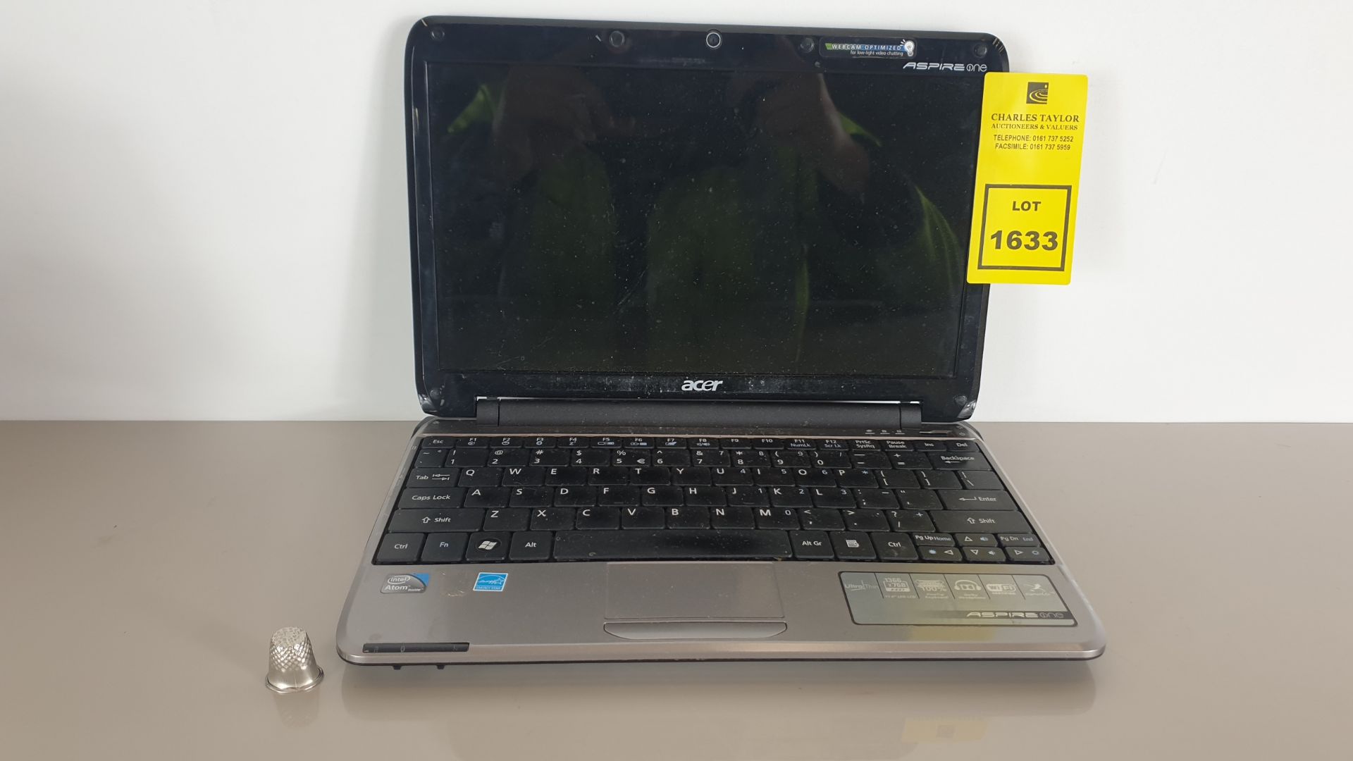 (LOT FOR THURSDAY 28TH MAY AUCTION) ACER ASPIRE ONE ZA3 NOTEBOOK (OS UNKNOWN) WITH CHARGER