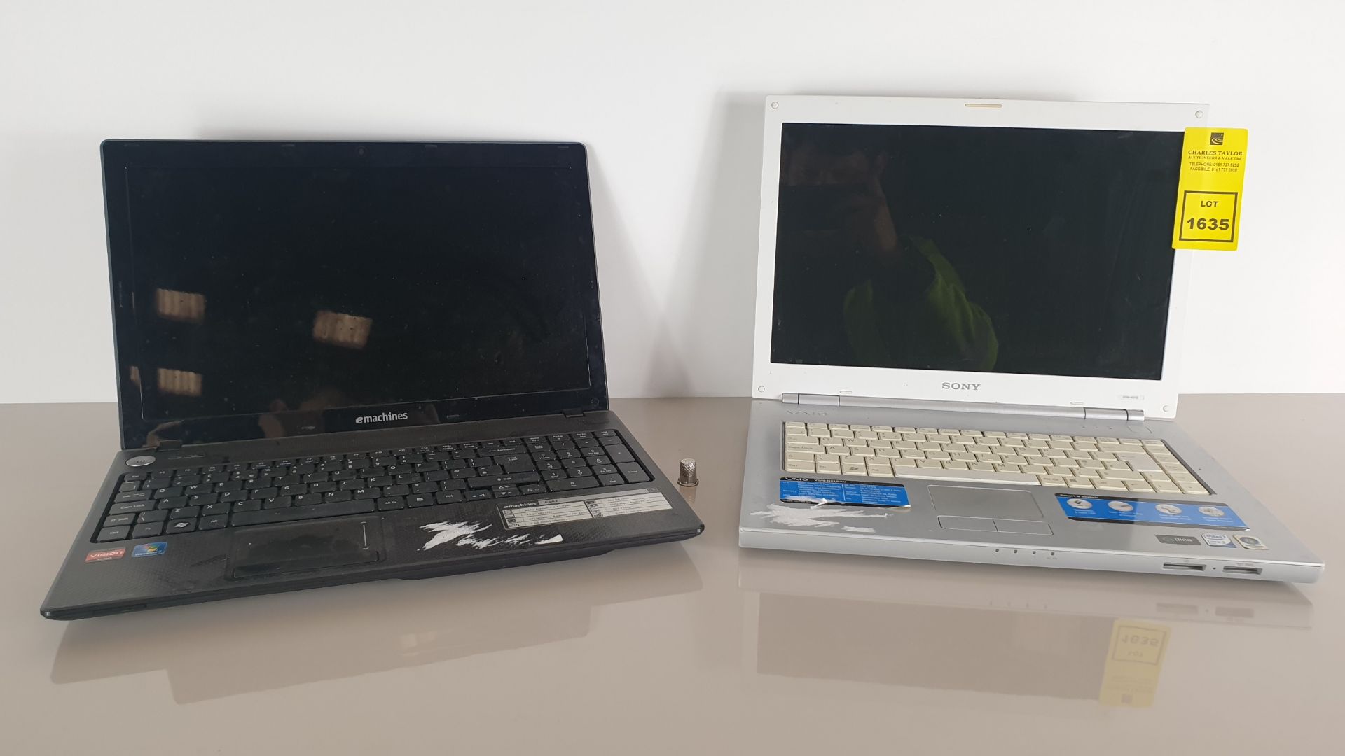 (LOT FOR THURSDAY 28TH MAY AUCTION) 2 X LAPTOPS WITH CHARGERS (NO OS SYSTEMS) - SONY VAIO VGN-N21S/W
