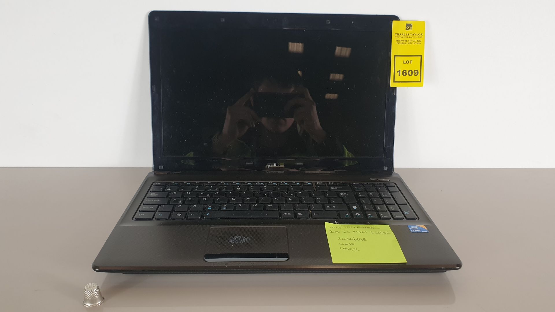 (LOT FOR THURSDAY 28TH MAY AUCTION) ASUS A52F LAPTOP - INTEL I3 M380 2.53 GHZ, 320GB - 4GB MEMORY