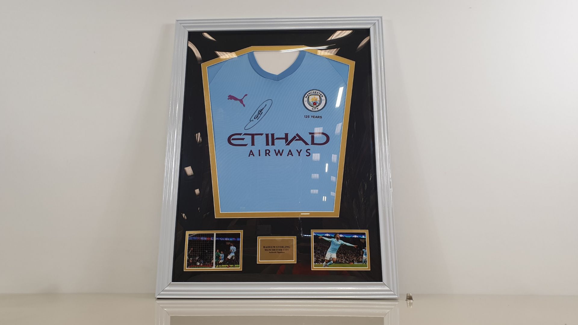 RAHEEM STIRLING PERSONALLY SIGNED MANCHESTER CITY SHIRT - GOOD CONDITION WITH CERTIFICATE OF