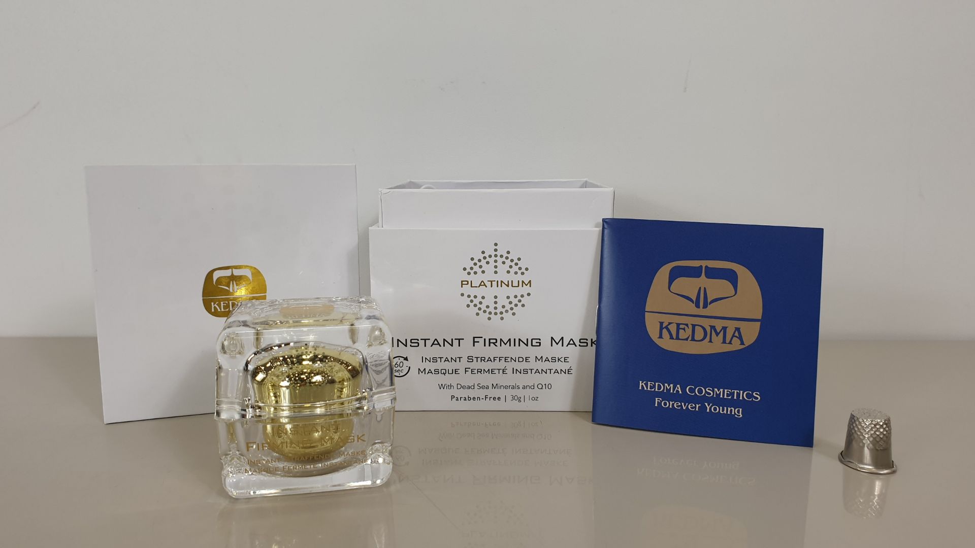 4 X BRAND NEW KEDMA PLATINUM INSTANT FIRMING MASK WITH DEAD SEA MINERALS AND Q10 (PARABEN FREE)