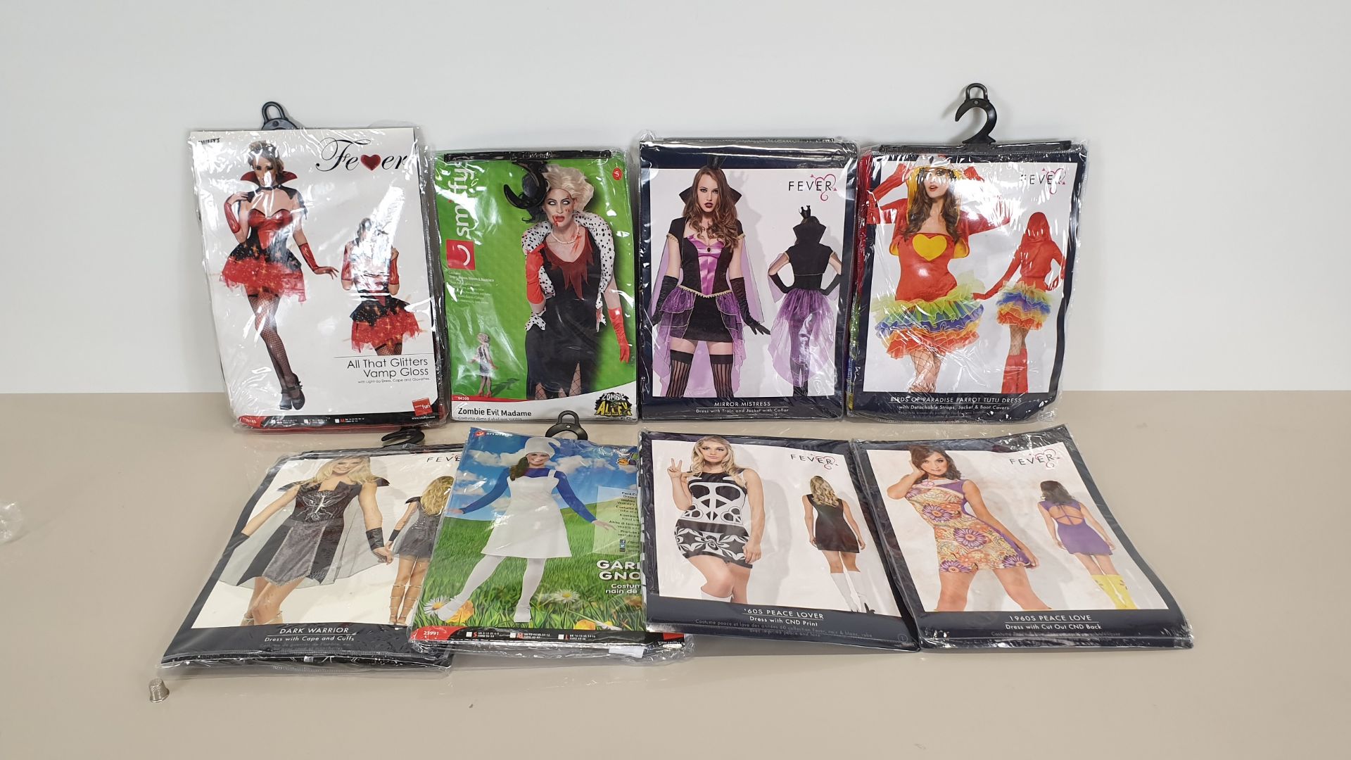 48 X ASSORTED COSTUMES - IN ASSORTED BRANDS (SMIFFYS, FEVER ETC), STYLES AND SIZES - IN 2 BOXES
