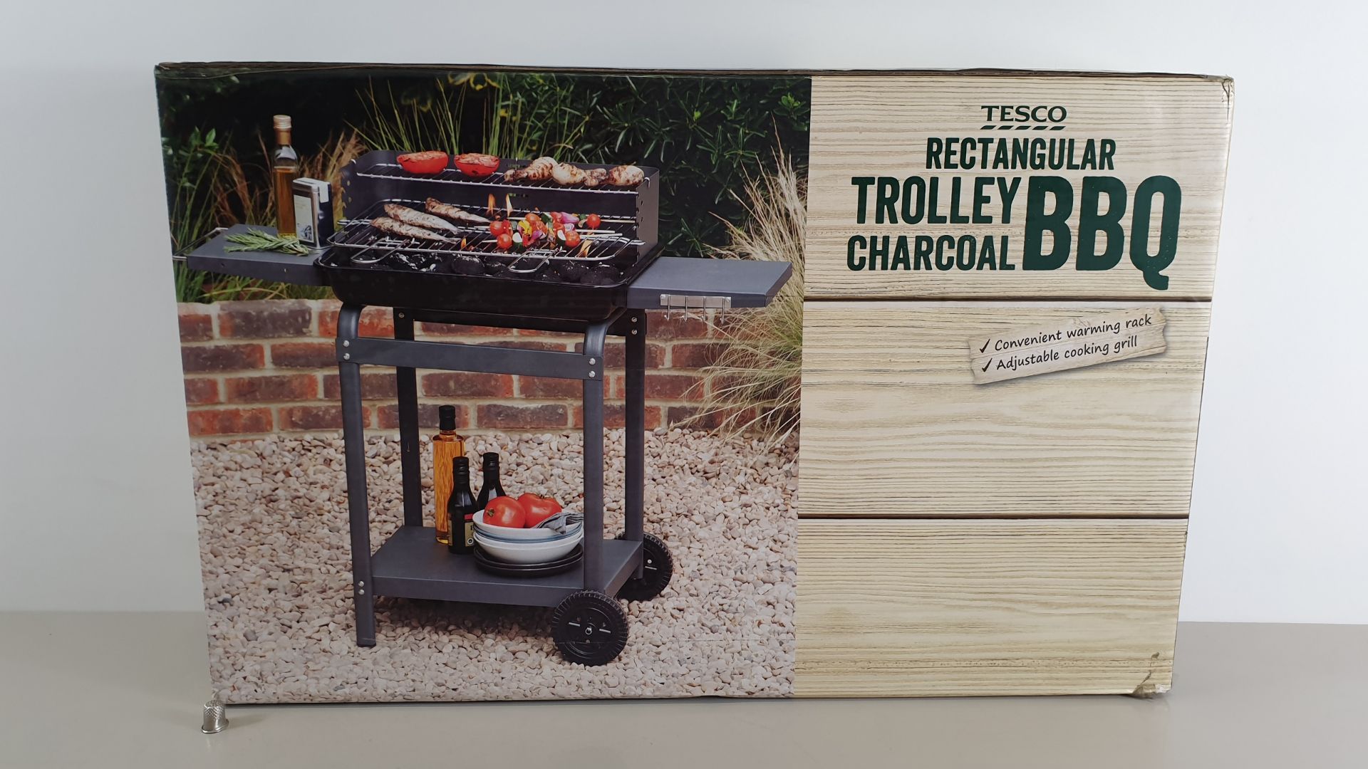 4 X BRAND NEW BOXED RECTANGULAR TROLLEY CHARCOAL BBQ