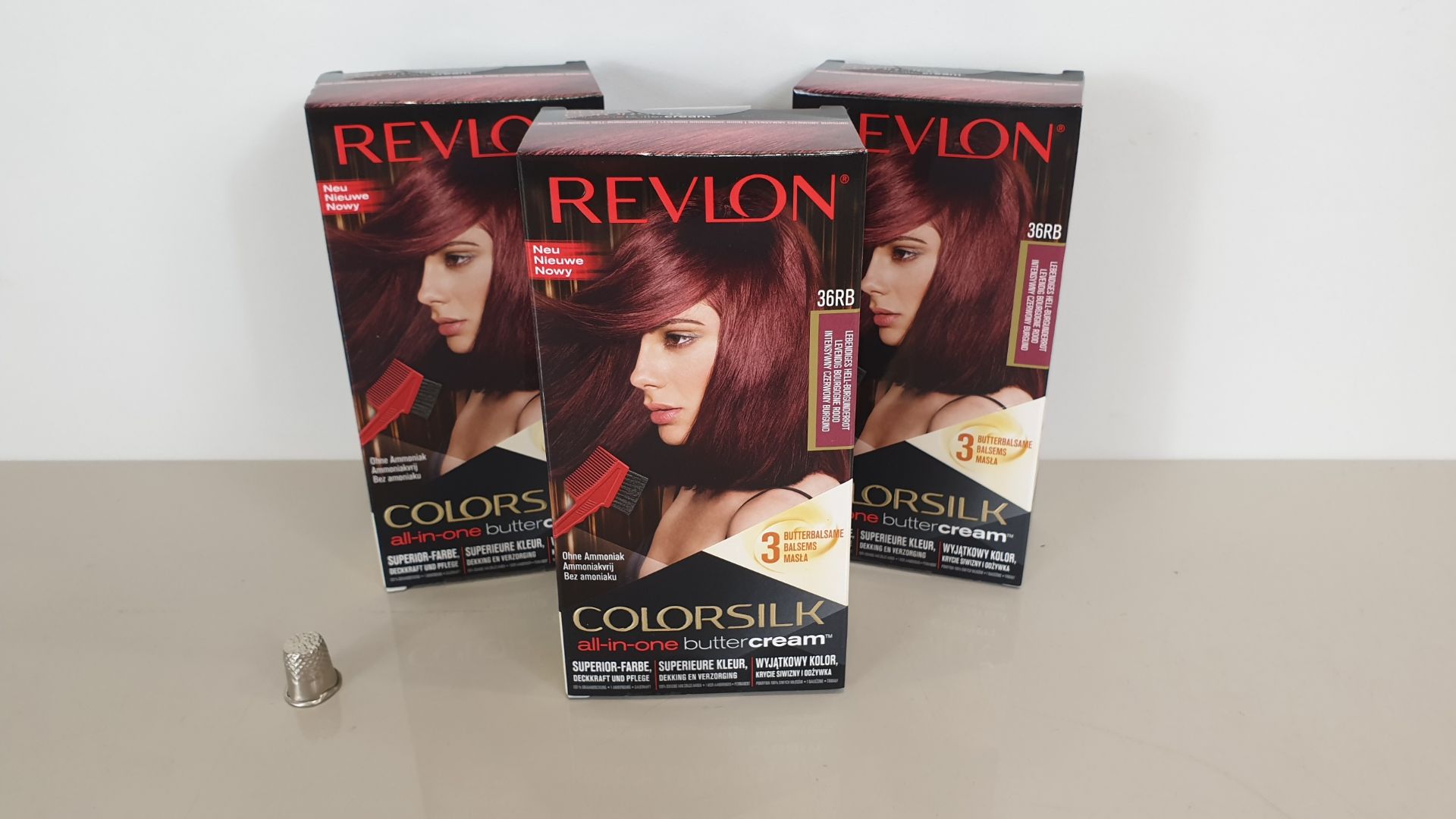 48 X BRAND NEW BOXED REVLON ( COLORSILK ALL IN ONE) RED BURGUNDY BUTTERCREAM - IN 4 BOXES