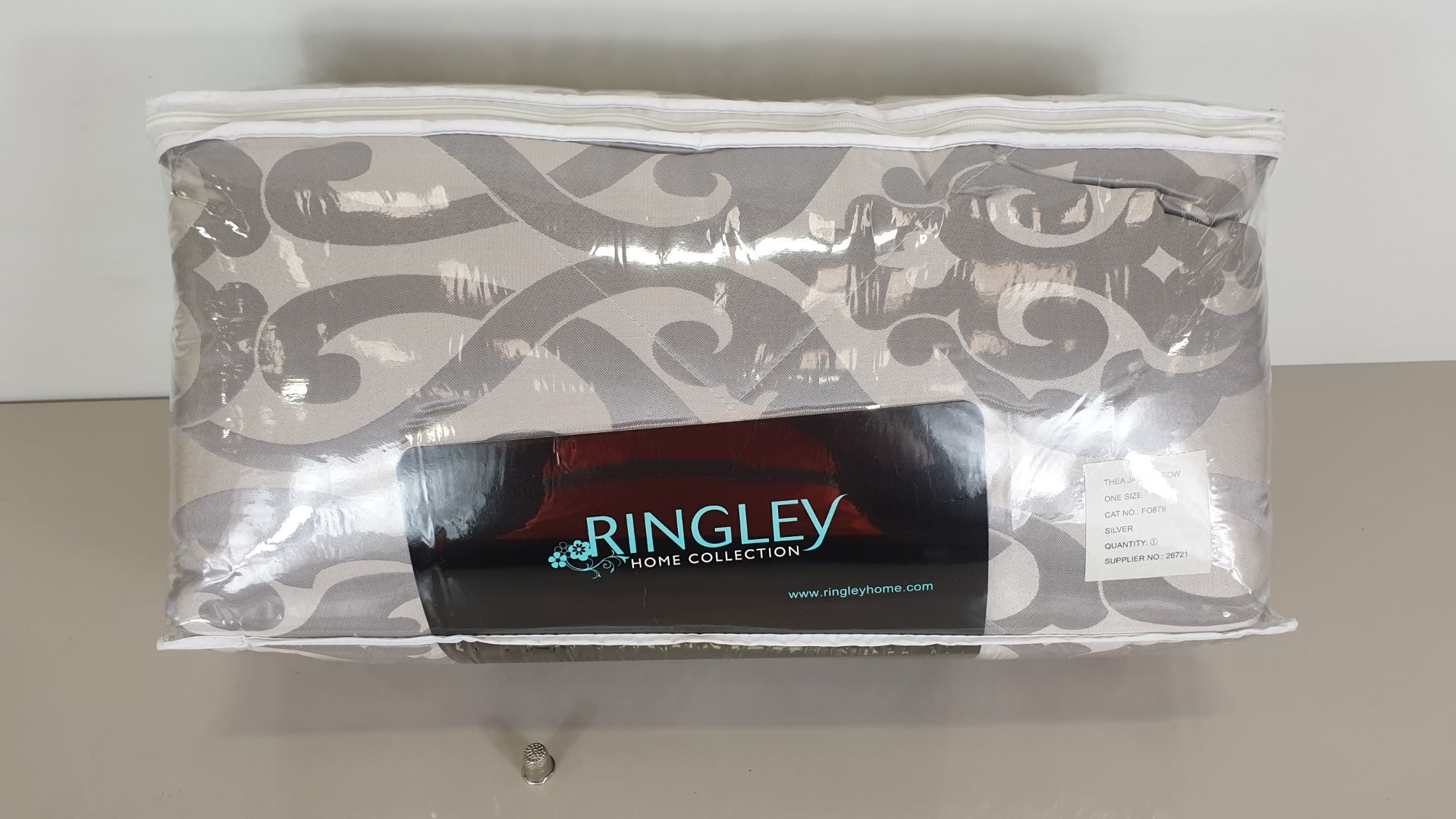 4 X BRAND NEW RINGLEY HOME COLLECTION THEA JACQ SILVER THROW - IN 2 BOXES
