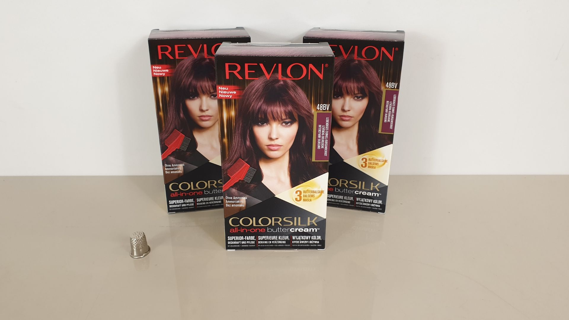 48 X BRAND NEW BOXED REVLON ( COLORSILK ALL IN ONE) BURGUNDY BUTTERCREAM - IN 4 BOXES