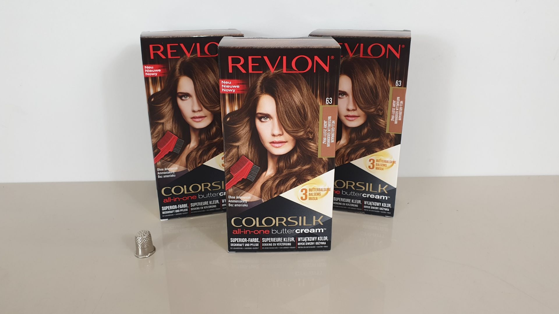 60 X BRAND NEW BOXED REVLON ( COLORSILK ALL IN ONE) GOLDEN BROWN BUTTERCREAM - IN 5 BOXES
