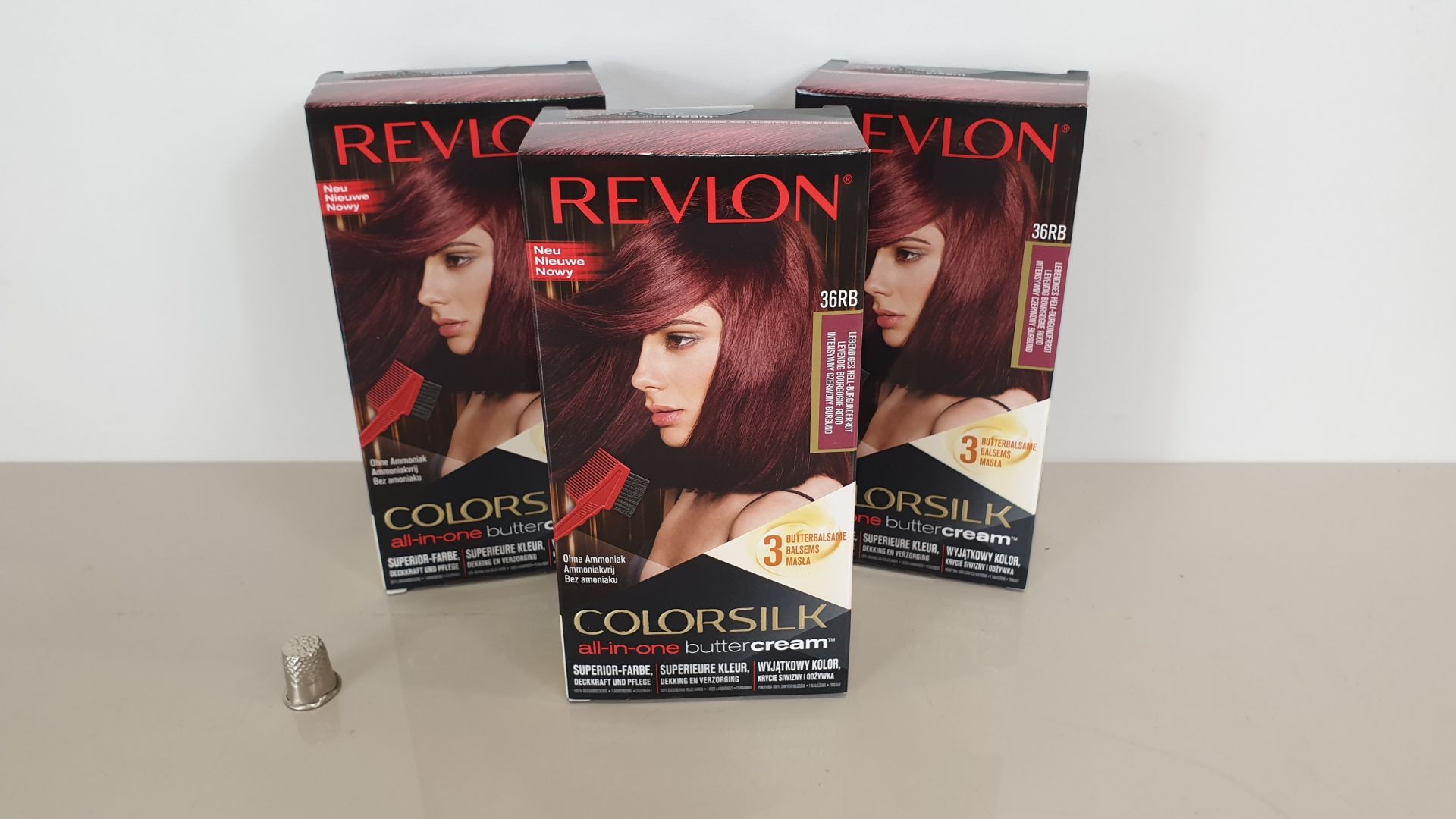 48 X BRAND NEW BOXED REVLON ( COLORSILK ALL IN ONE) RED BURGUNDY BUTTERCREAM - IN 4 BOXES