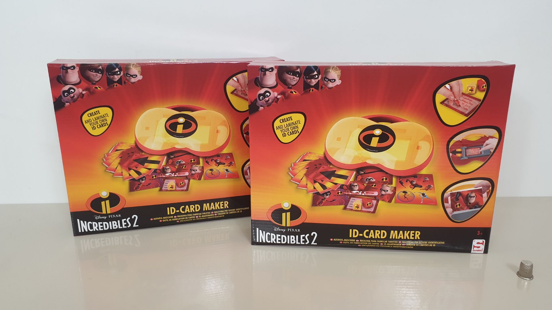 24 X BRAND NEW DISNEY INCREDIBLES 2 ID-CARD MAKER INC. BUSINESS CARD, STICKERS, LAMINATION POUCHES