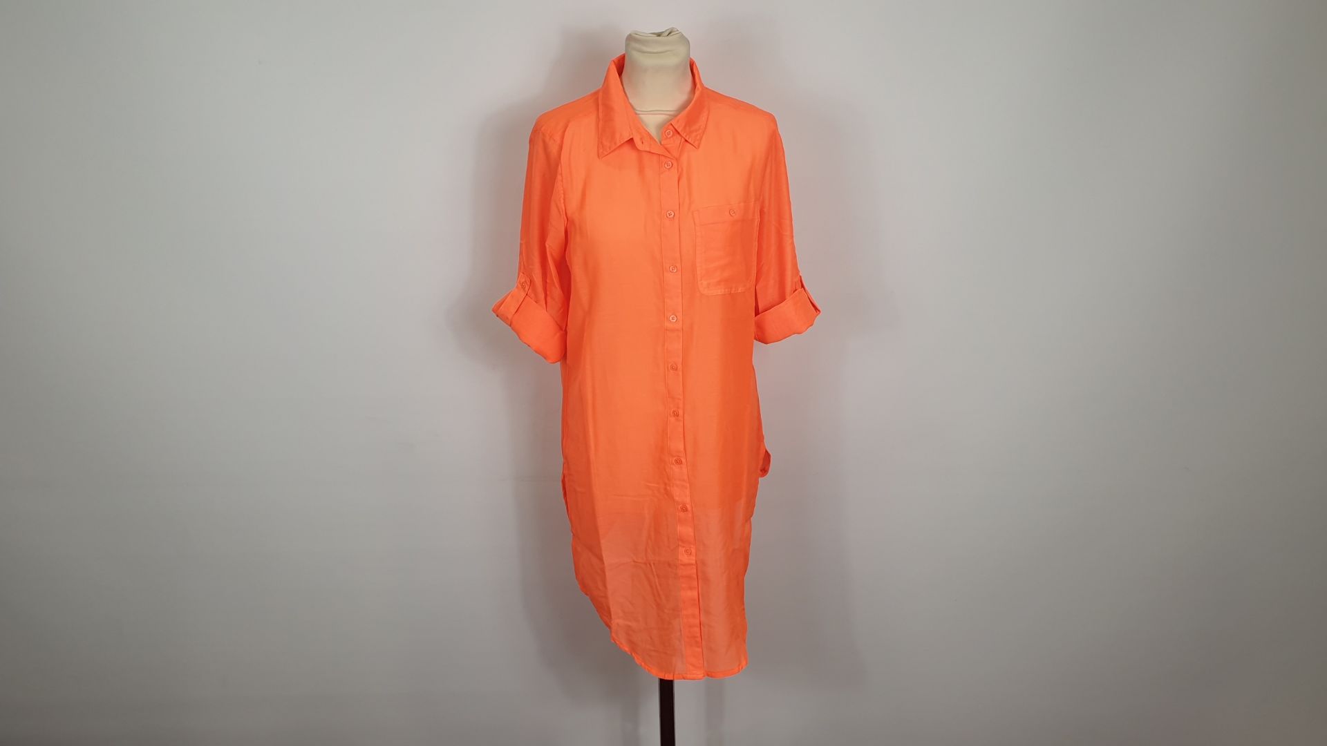 100 X BRAND NEW BRIGHT ORANGE BEACH SHIRTS BY GEORGE - SIZE L - (28890) RRP £8 EACH - IN 1 CARTON