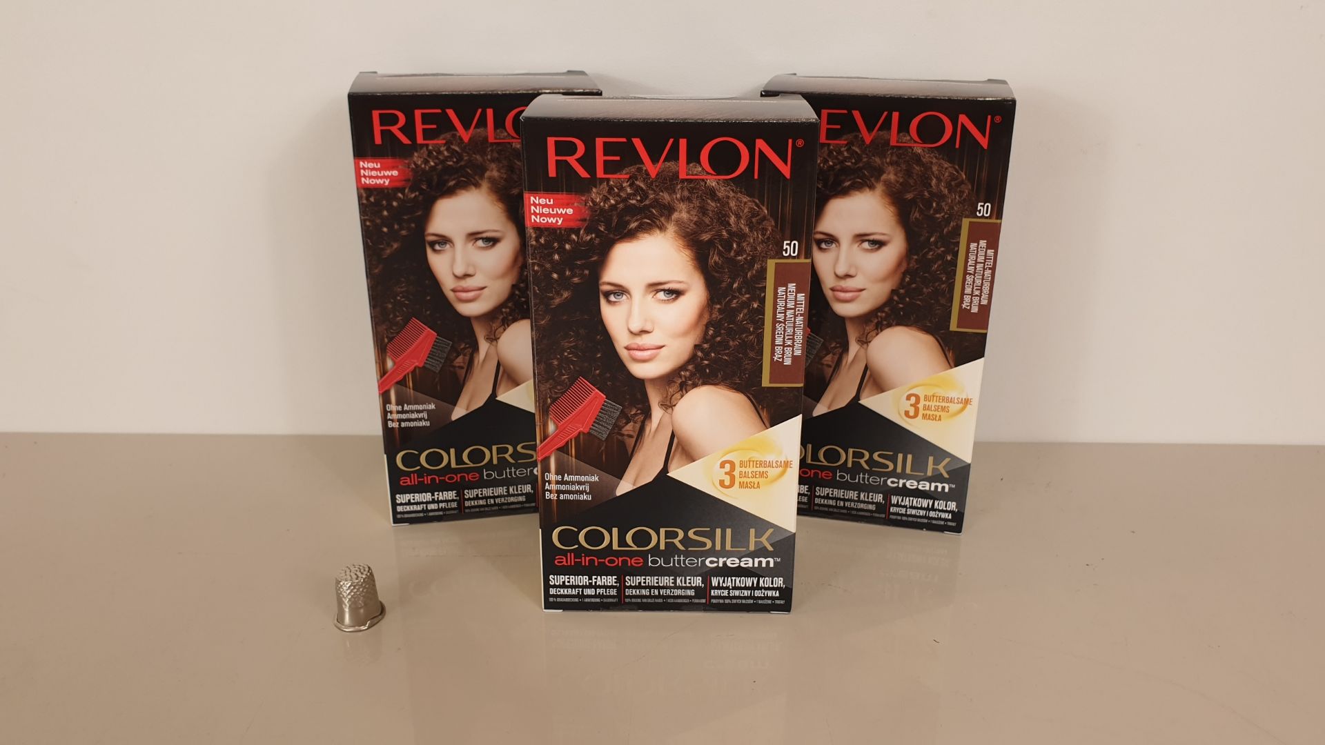 48 X BRAND NEW BOXED REVLON ( COLORSILK ALL IN ONE) NATURAL BROWN BUTTERCREAM - IN 4 BOXES