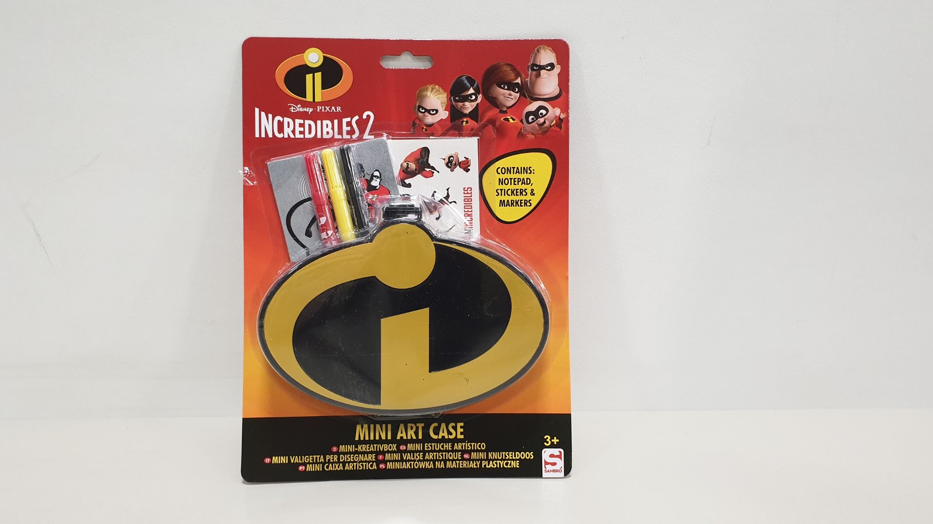 72 X BRAND NEW DISNEY PIXAR INCREDIBLES 2 MINI ART CASE THAT INCLUDES NOTEPAD, STICKERS AND