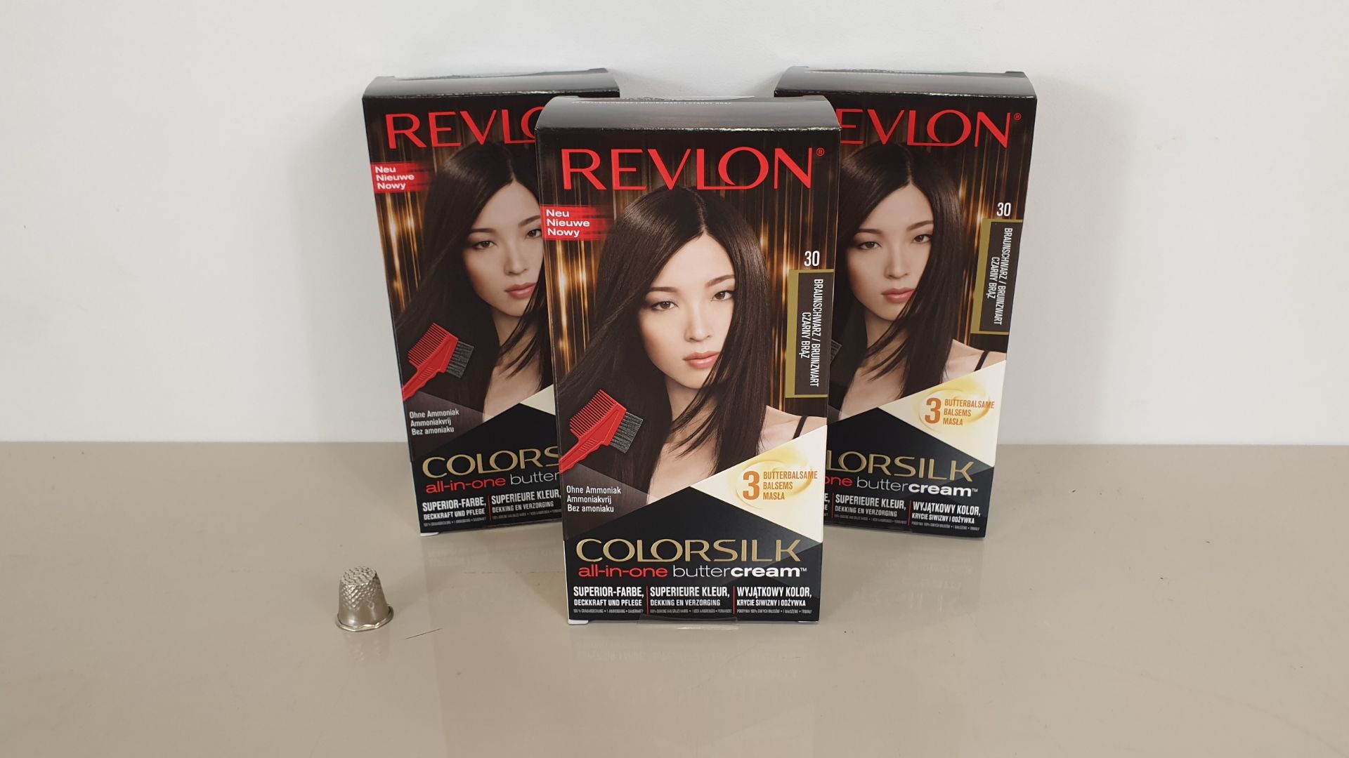 48 X BRAND NEW BOXED REVLON ( COLORSILK ALL IN ONE) BROWN BLACK BUTTERCREAM - IN 4 BOXES