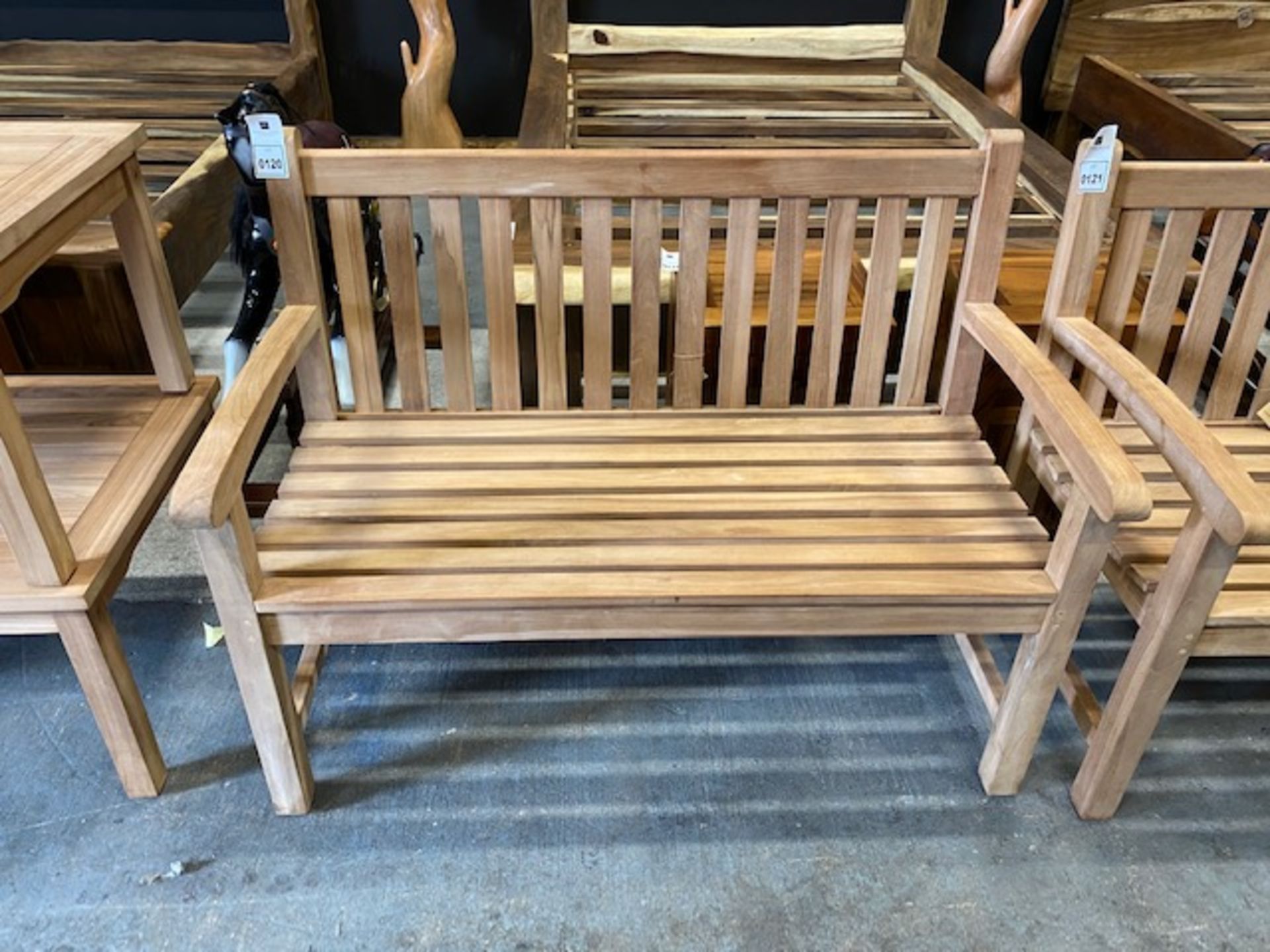 BRAND NEW SOLID TEAK WOODEN MALTA BENCH 120 X 65 X 90cm RRP £345 - Image 2 of 2