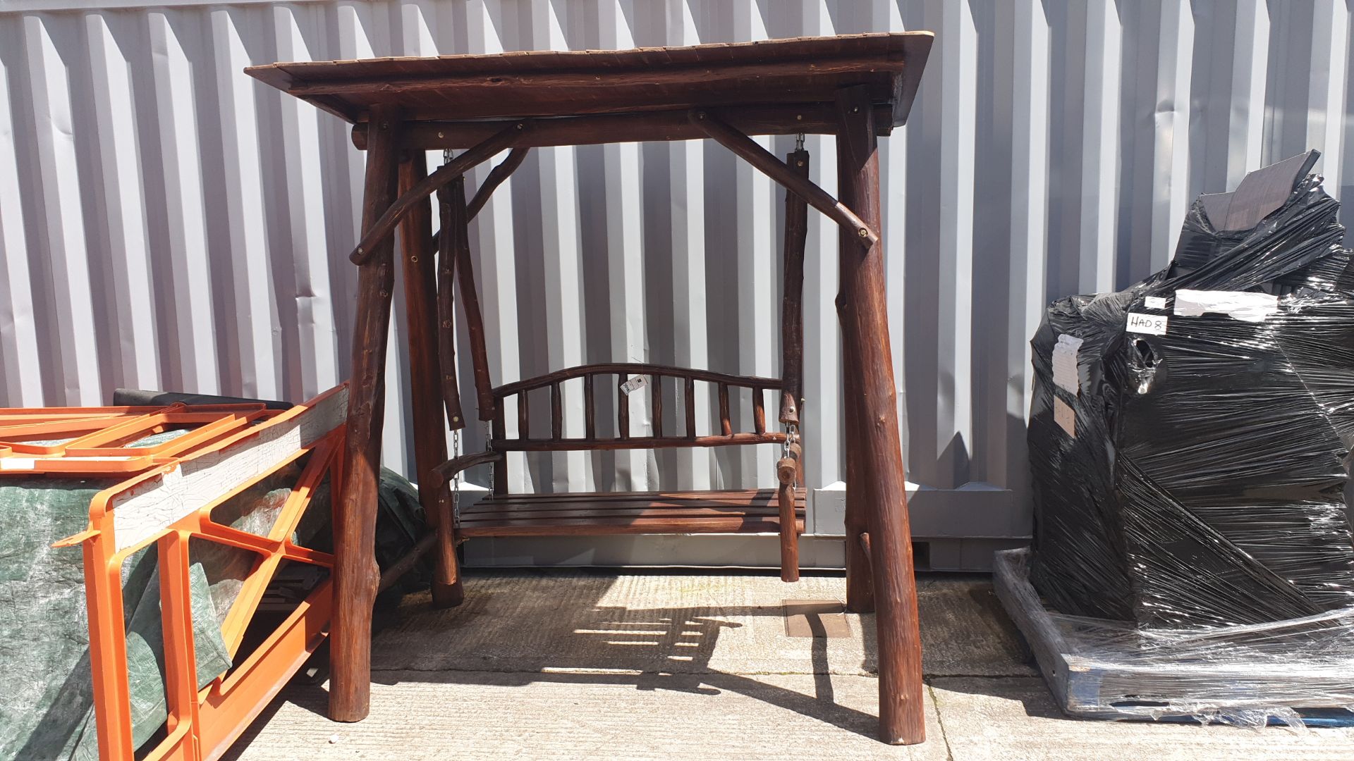 BRAND NEW SOLID TEAK ROOT WOODEN 2 SEATER SWING 250 X 120 X 200cm RRP £875 - Image 2 of 2