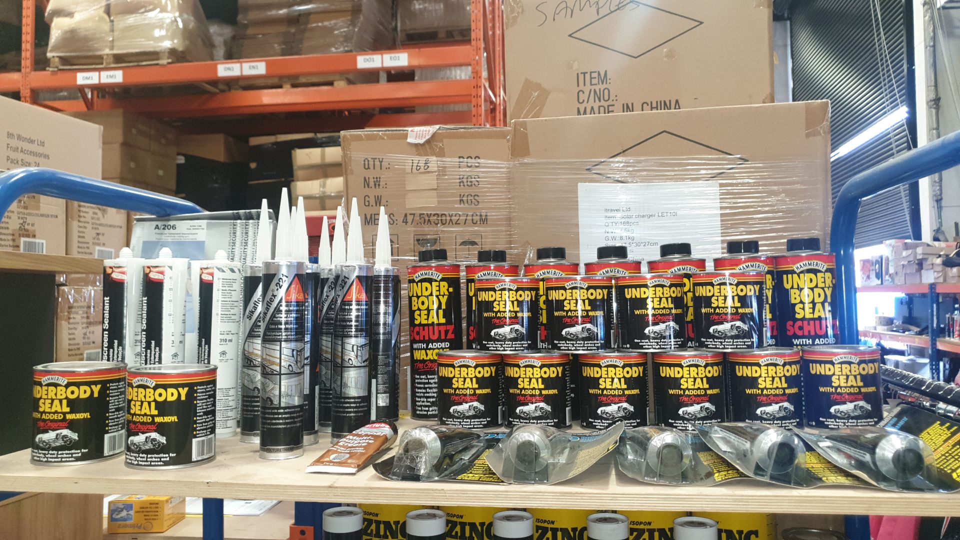 ASSORTED CAR MAINTENANCE LOT INC, HAMMERITE UNDERBODY SEAL WITH ADDED WAXOYL, INDASA WINDSCREEN