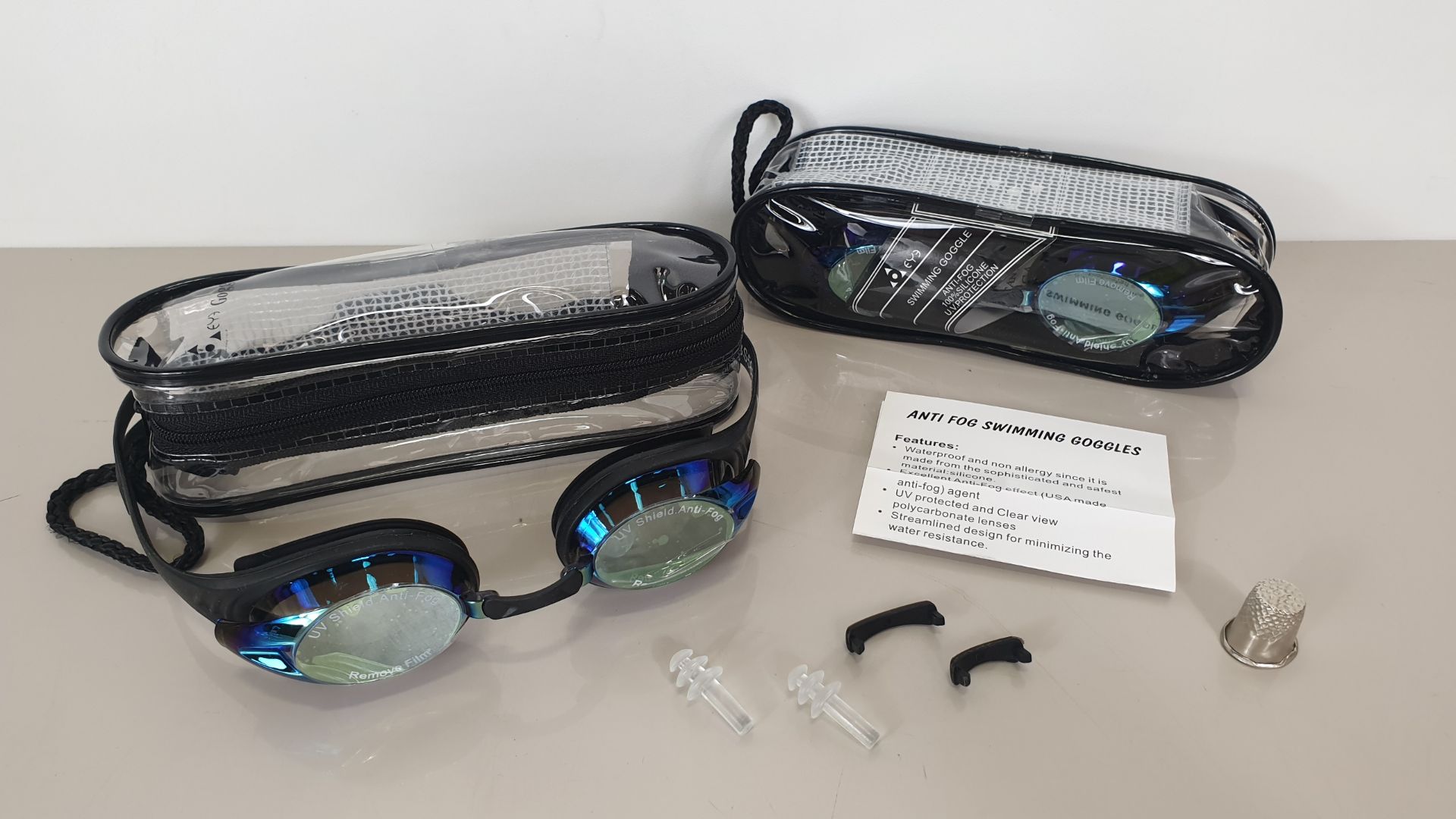 100 X THEYE SWIMMING GOGGLES - UV SHIELD, ANTI FOG (EYEGOG1) - RRP £12.50 EACH - IN 1 CARTON